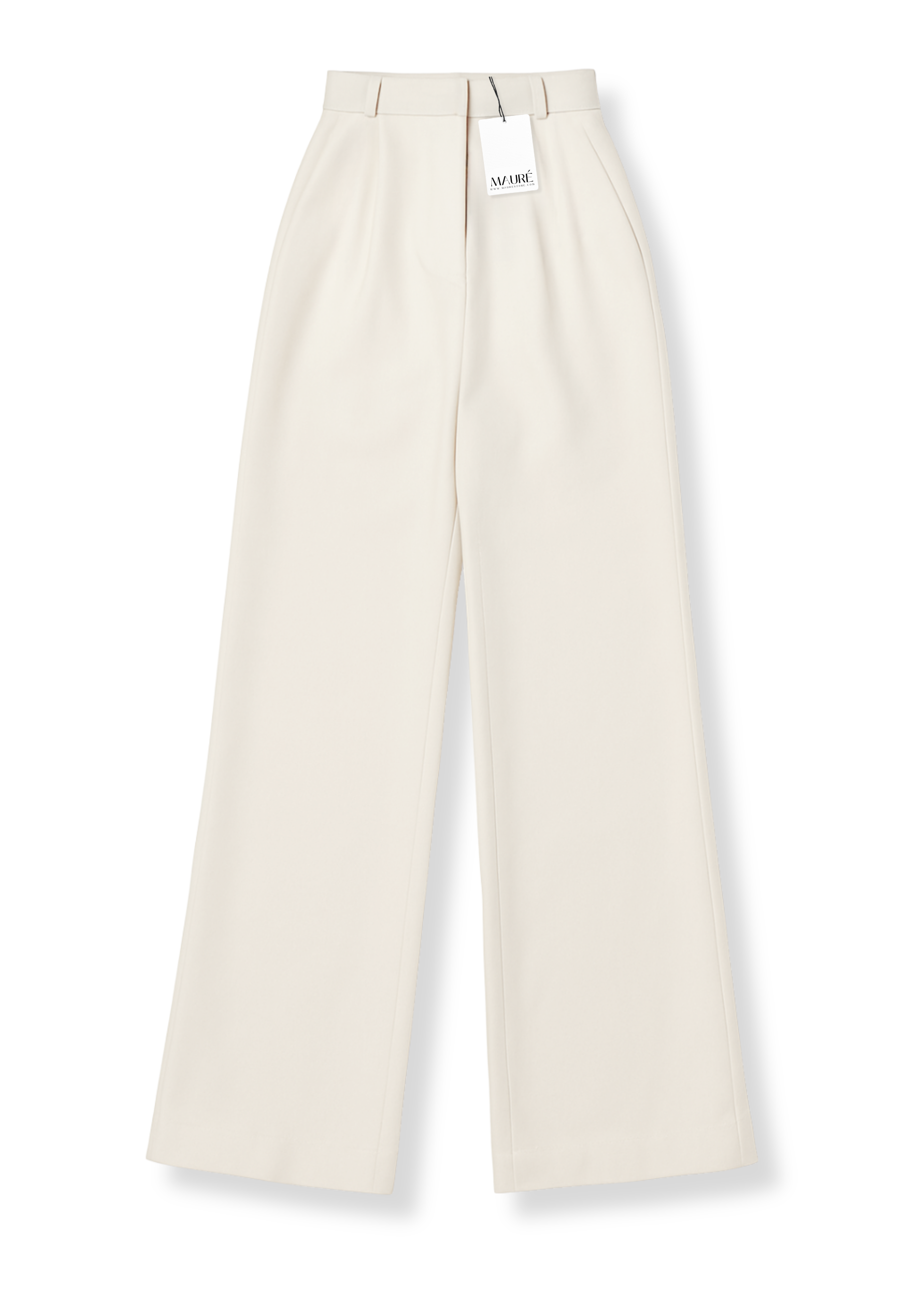 High waist wide leg pants casual crème (tall)