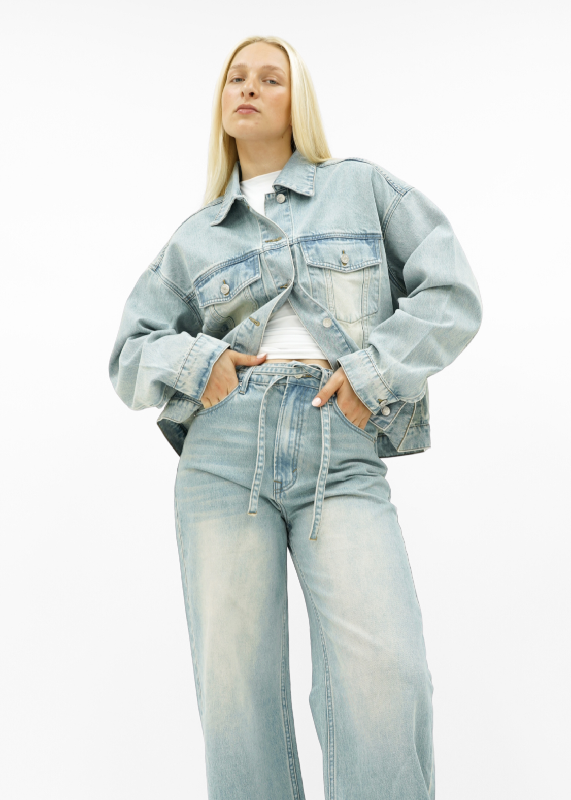 Oversized denim jacket vintage denim (tall)