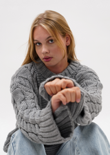 Cable knit dark grey