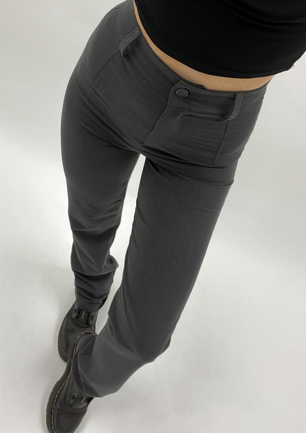 Vmtexas Mw Straight Pant Dark Grey Melange
