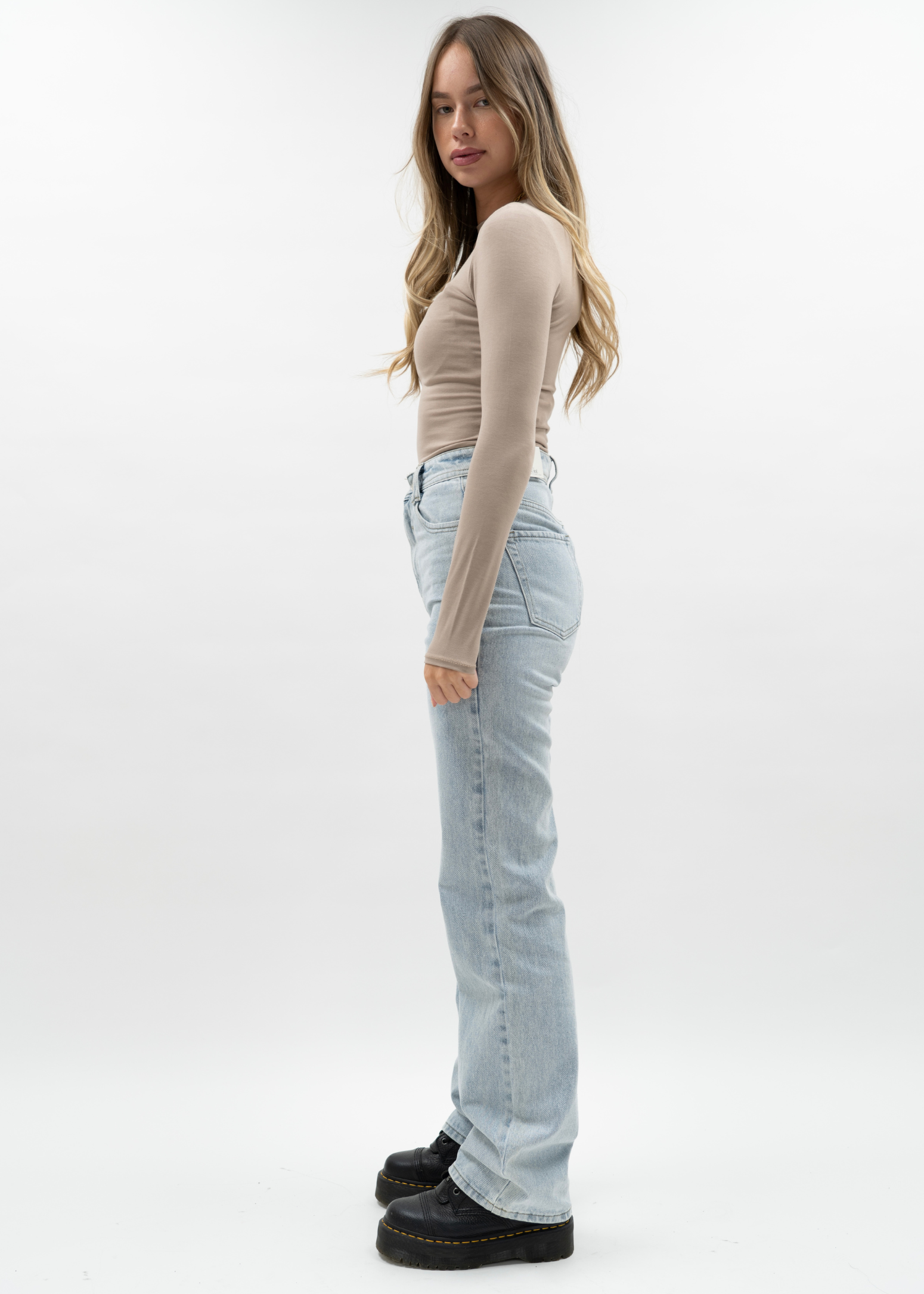 Jean droit taille haute 90's bleu clair (TALL)