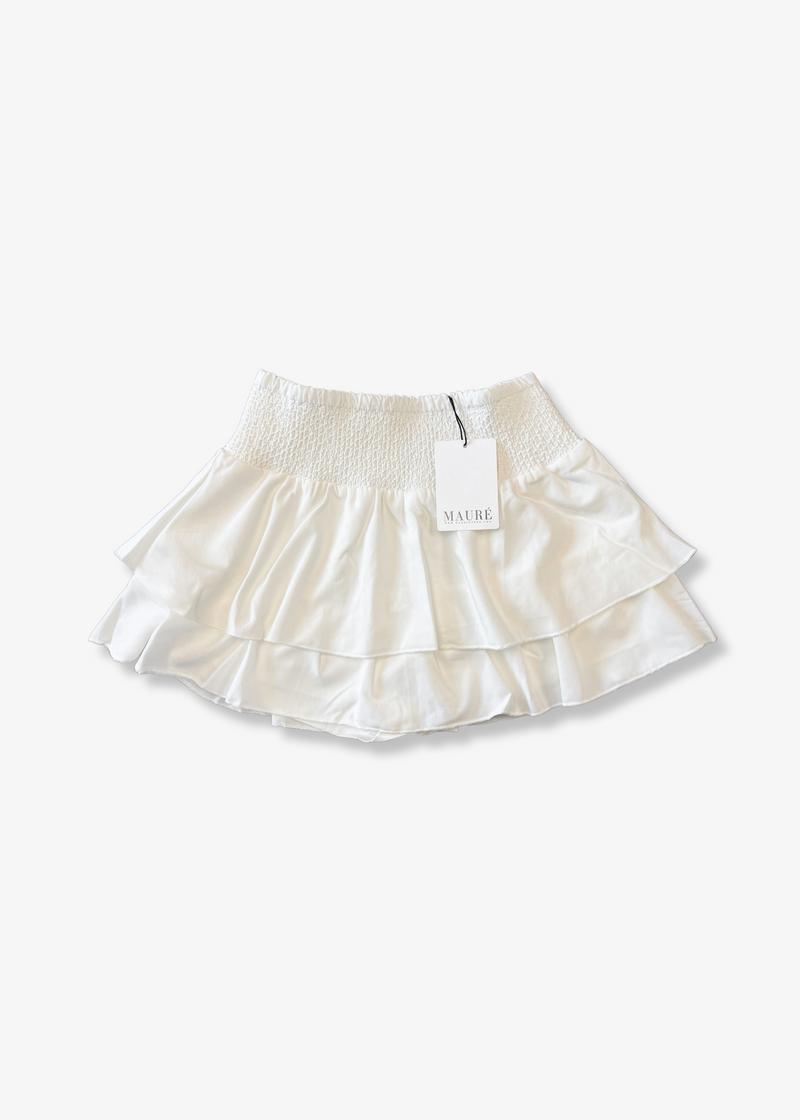 Jupe smockée blanc cassé