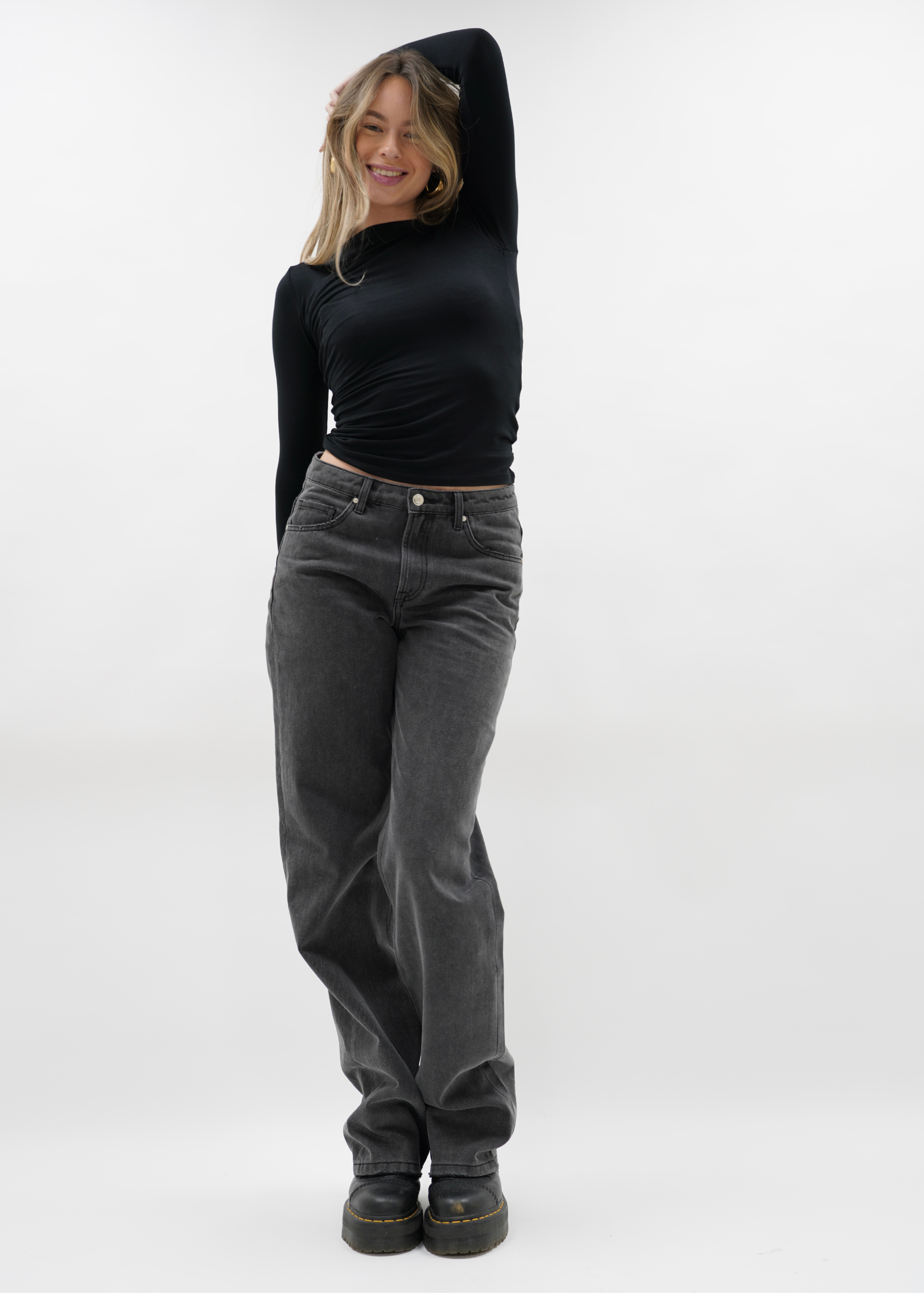 Jeans taille basse gris foncé (TALL)