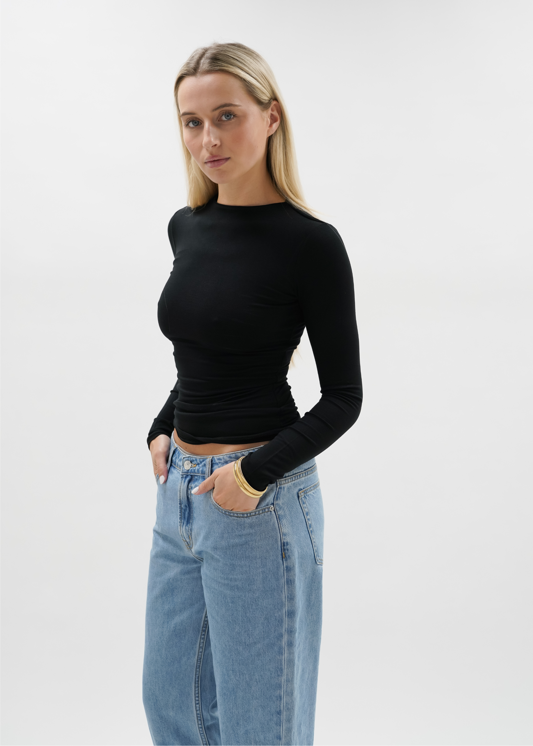 Long sleeve top long black