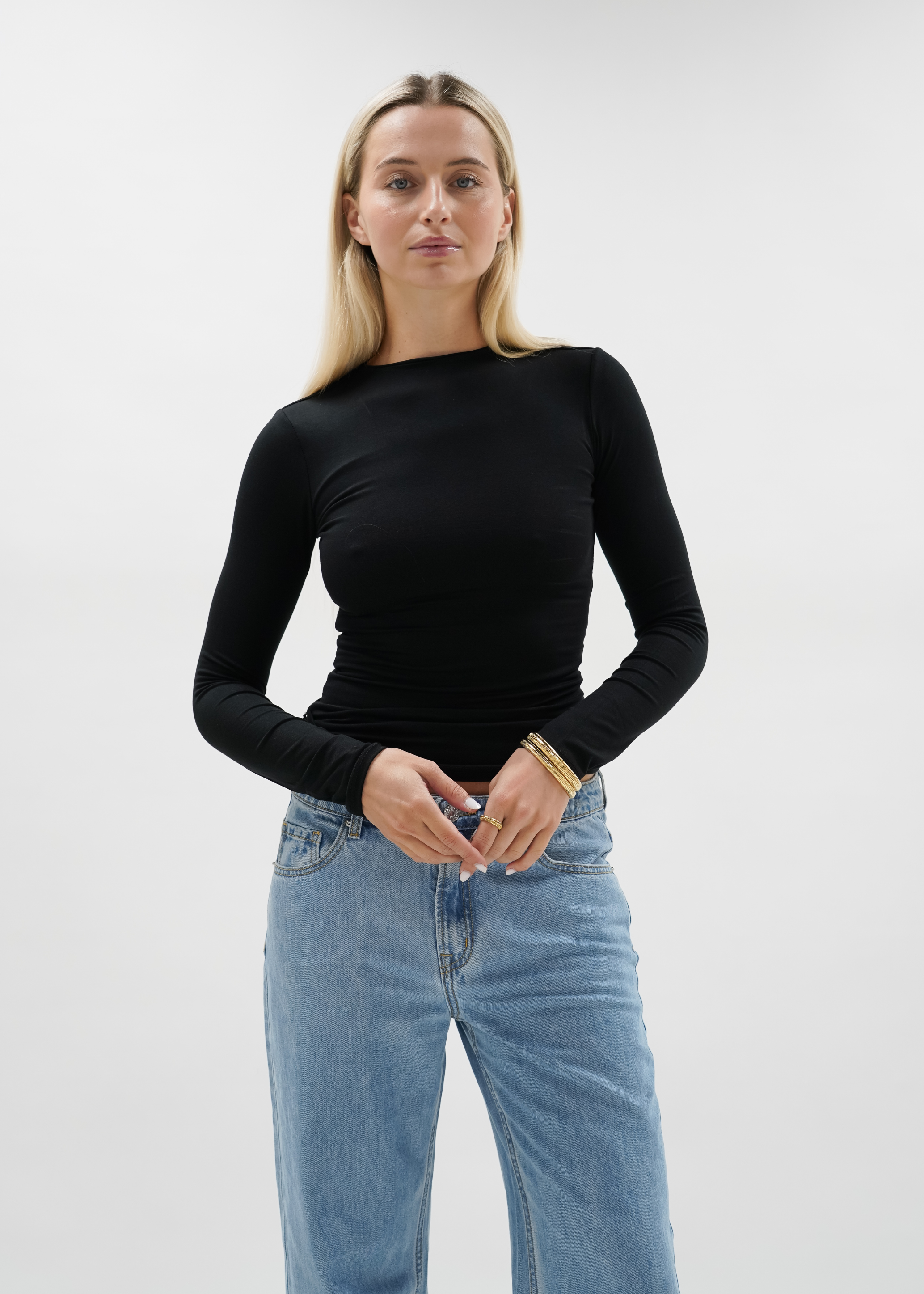 Long sleeve top long black