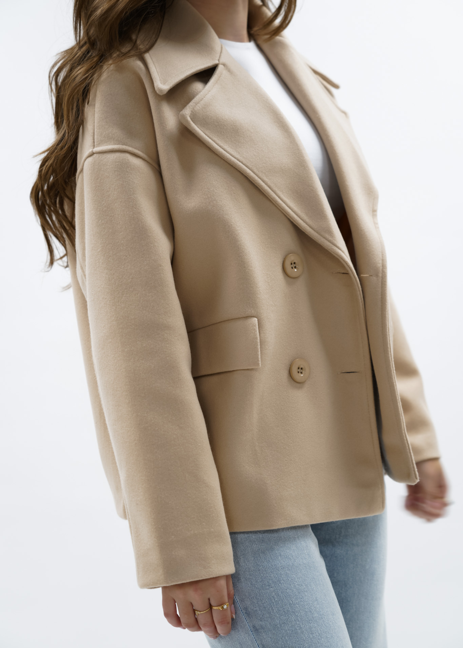 Beige coat hotsell