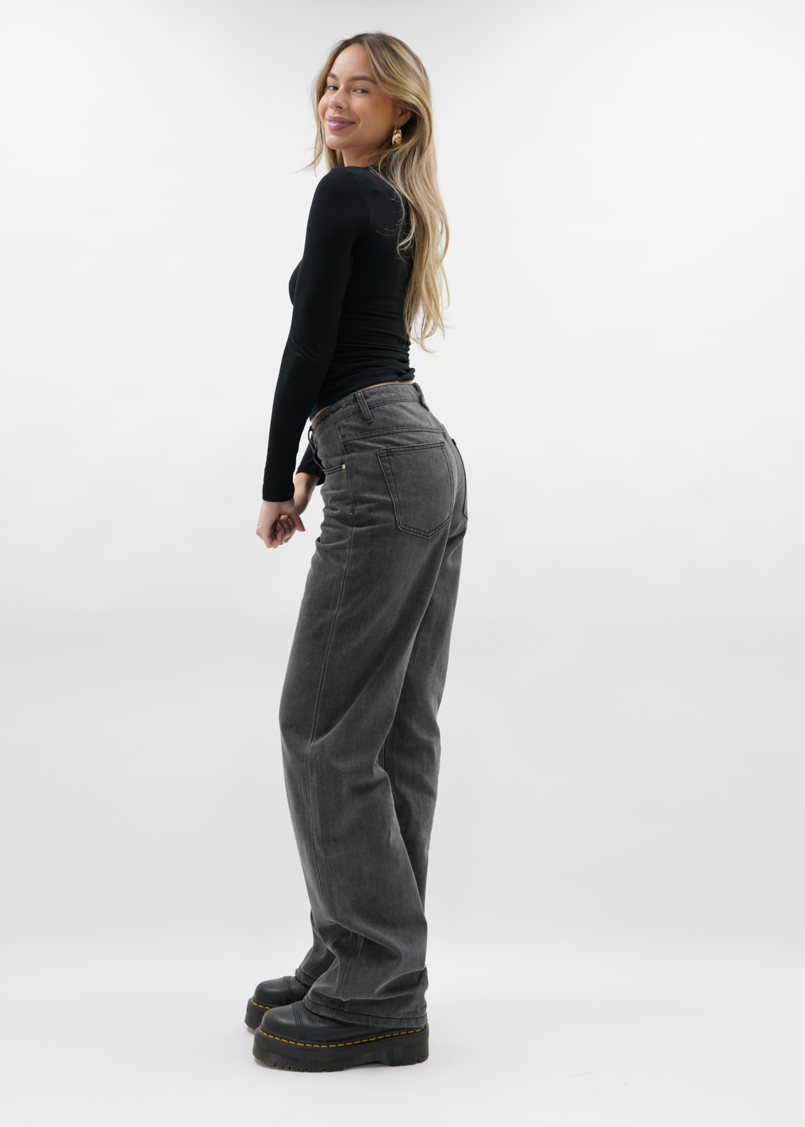 Jeans taille basse gris foncé (TALL)