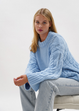 Cable knit baby blue