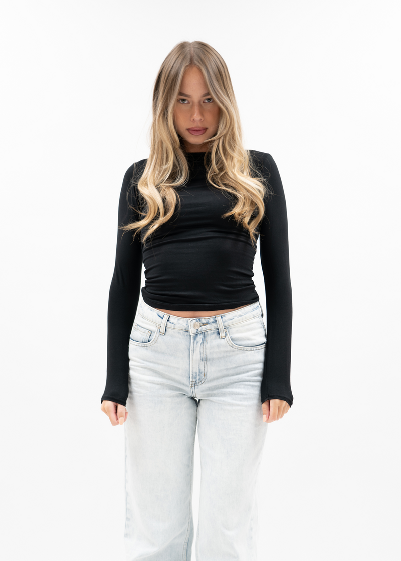 Long sleeve top long black