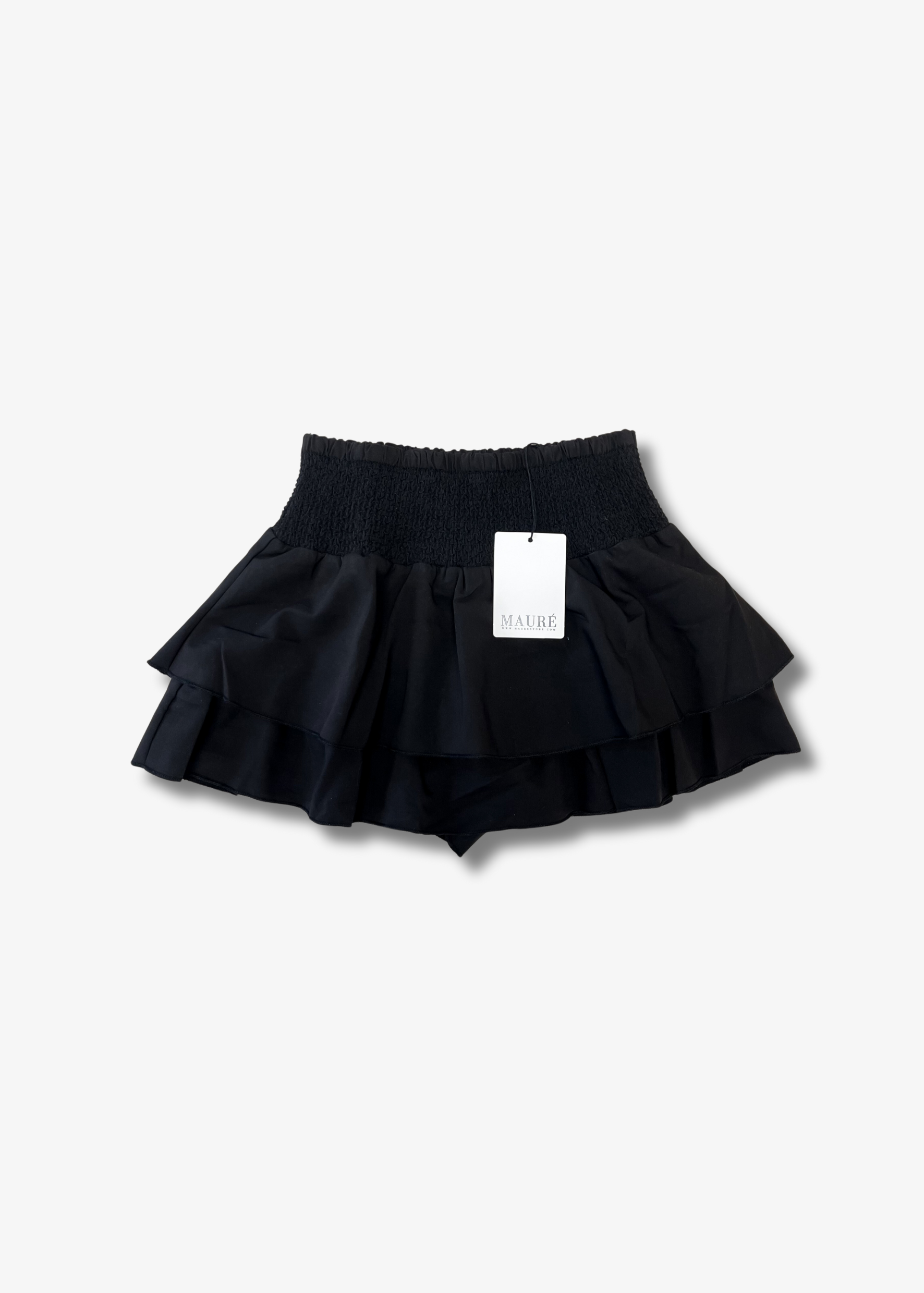 Jupe smockée noire
