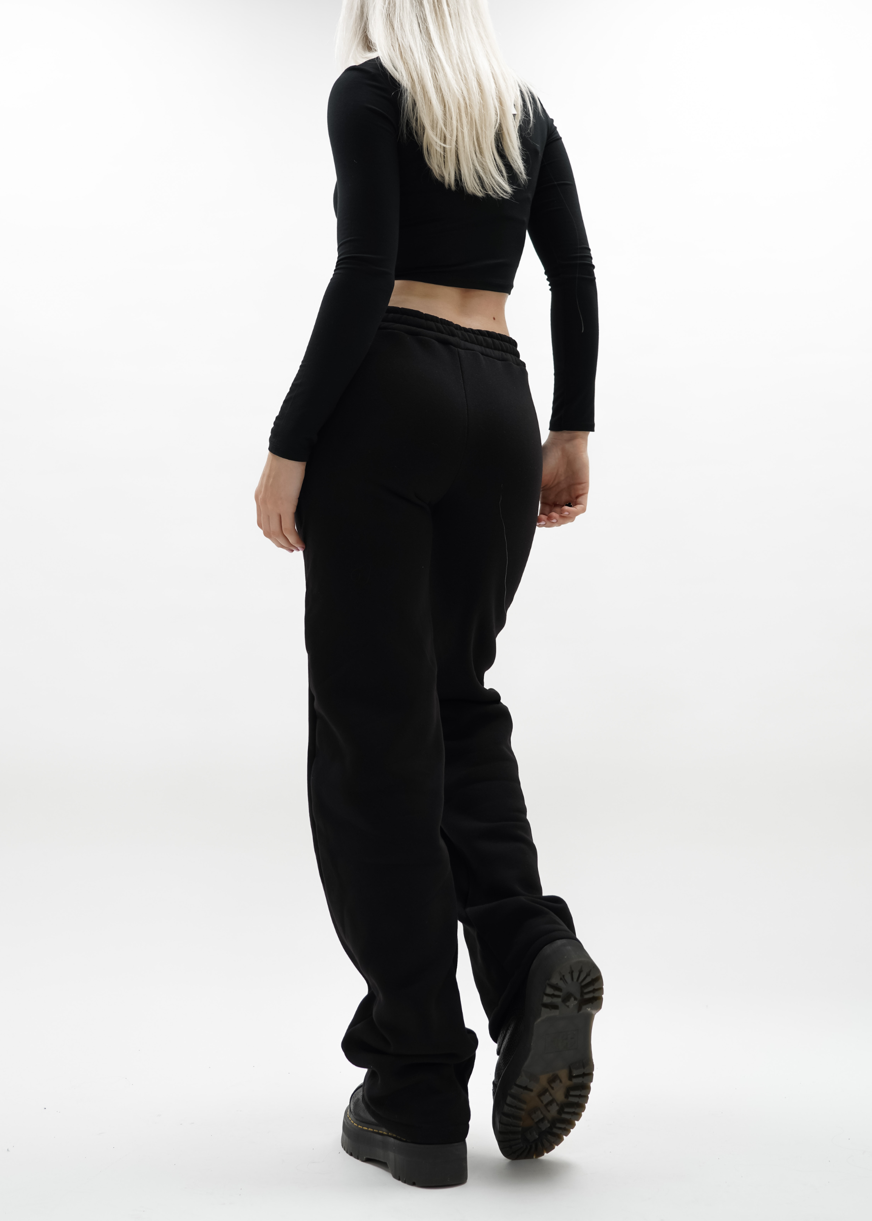 Low mid waist jogger pants black TALL