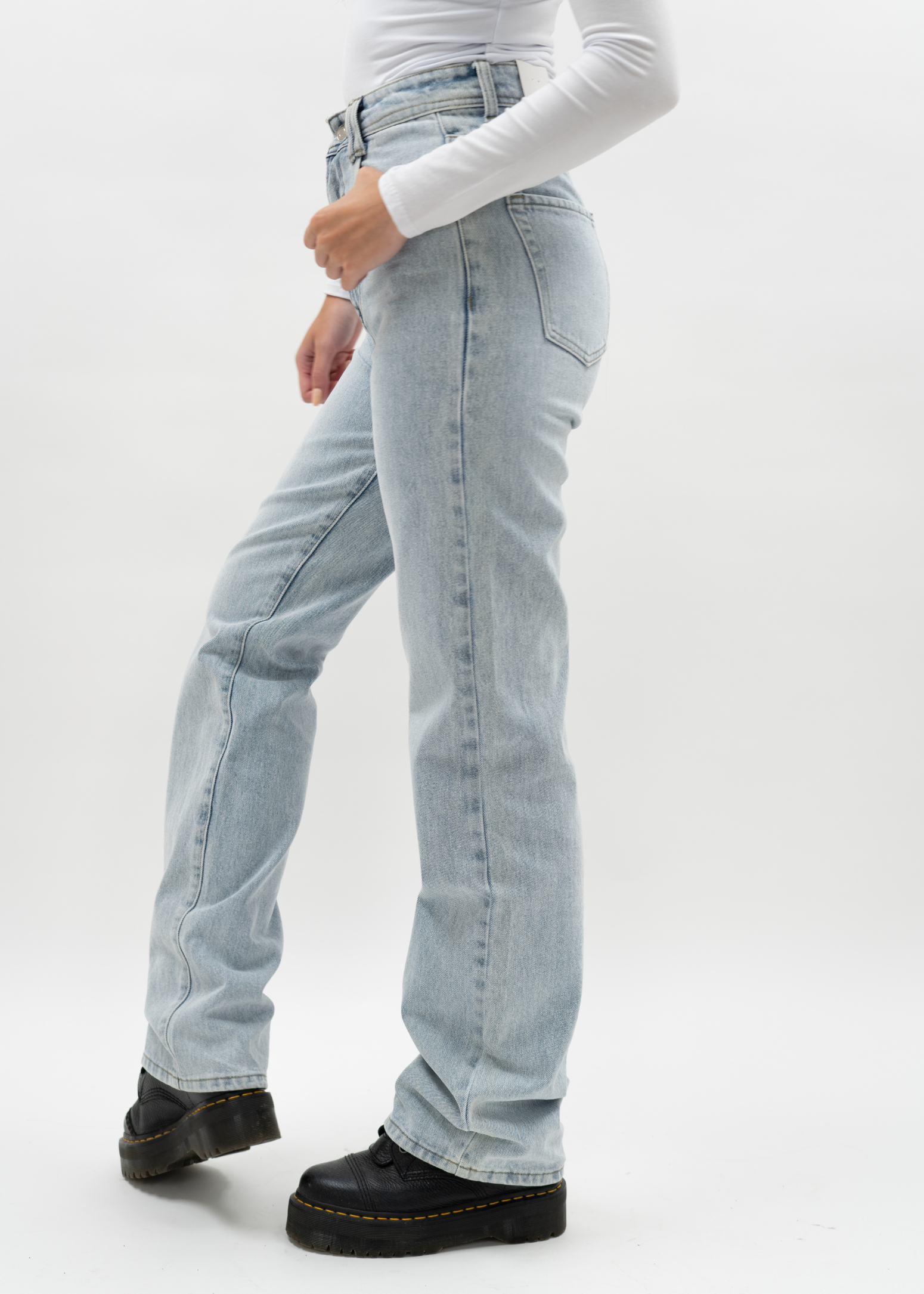 Jean droit taille haute 90's bleu clair (TALL)