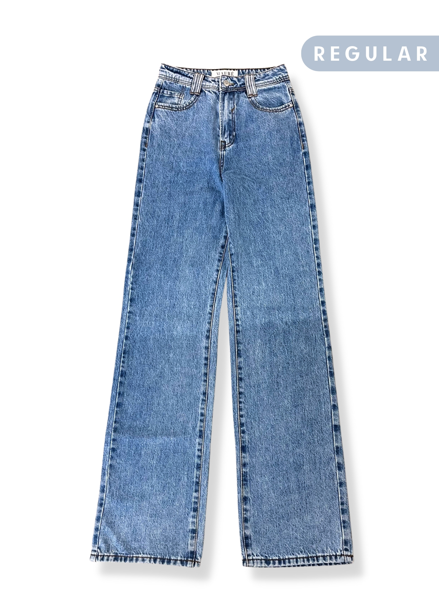 High waist straight leg jeans 90's dark blue (REGULAR)