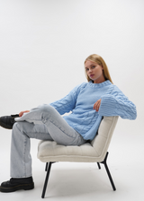 Cable knit baby blue