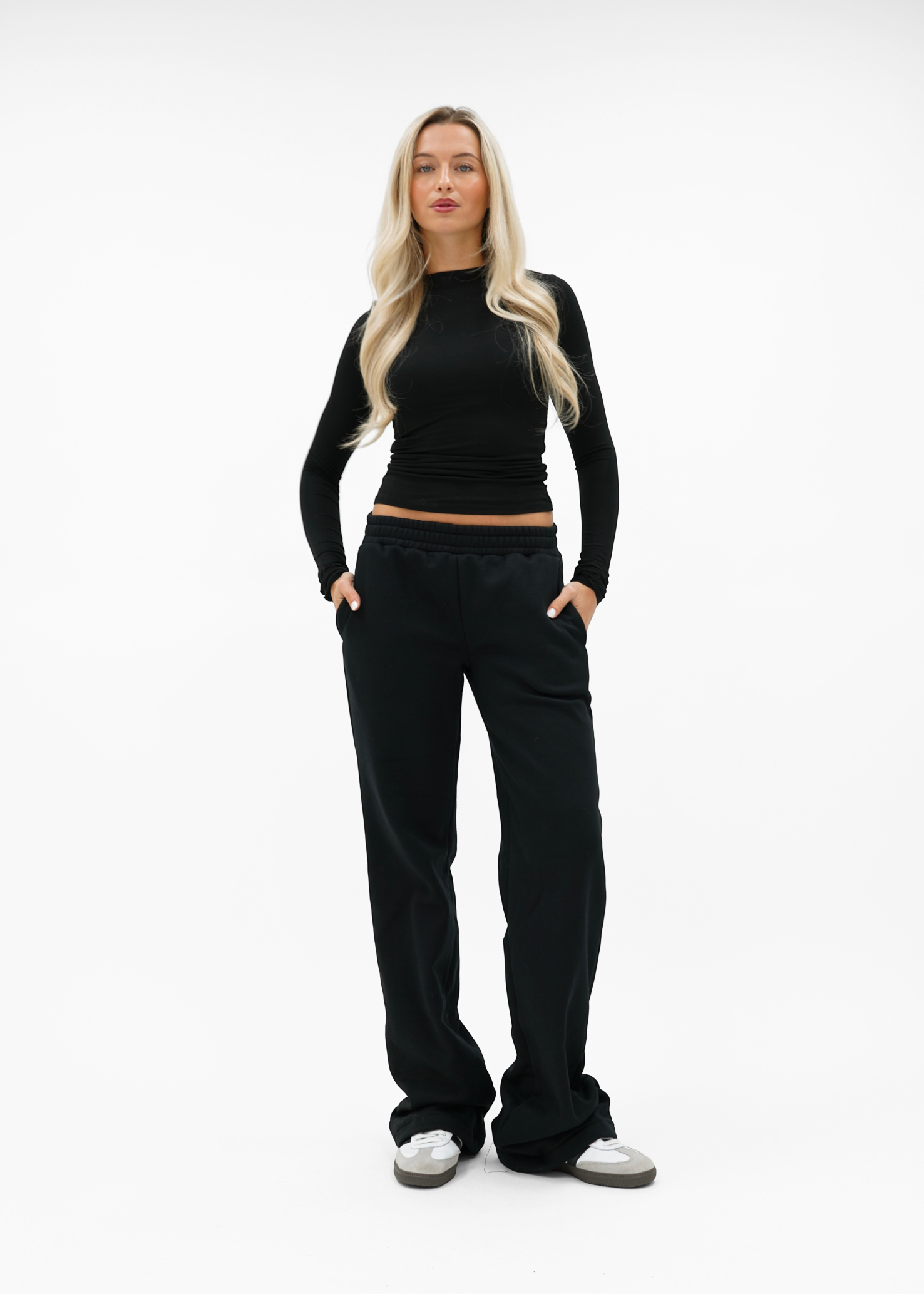 Low/mid waist jogger pants black (tall)