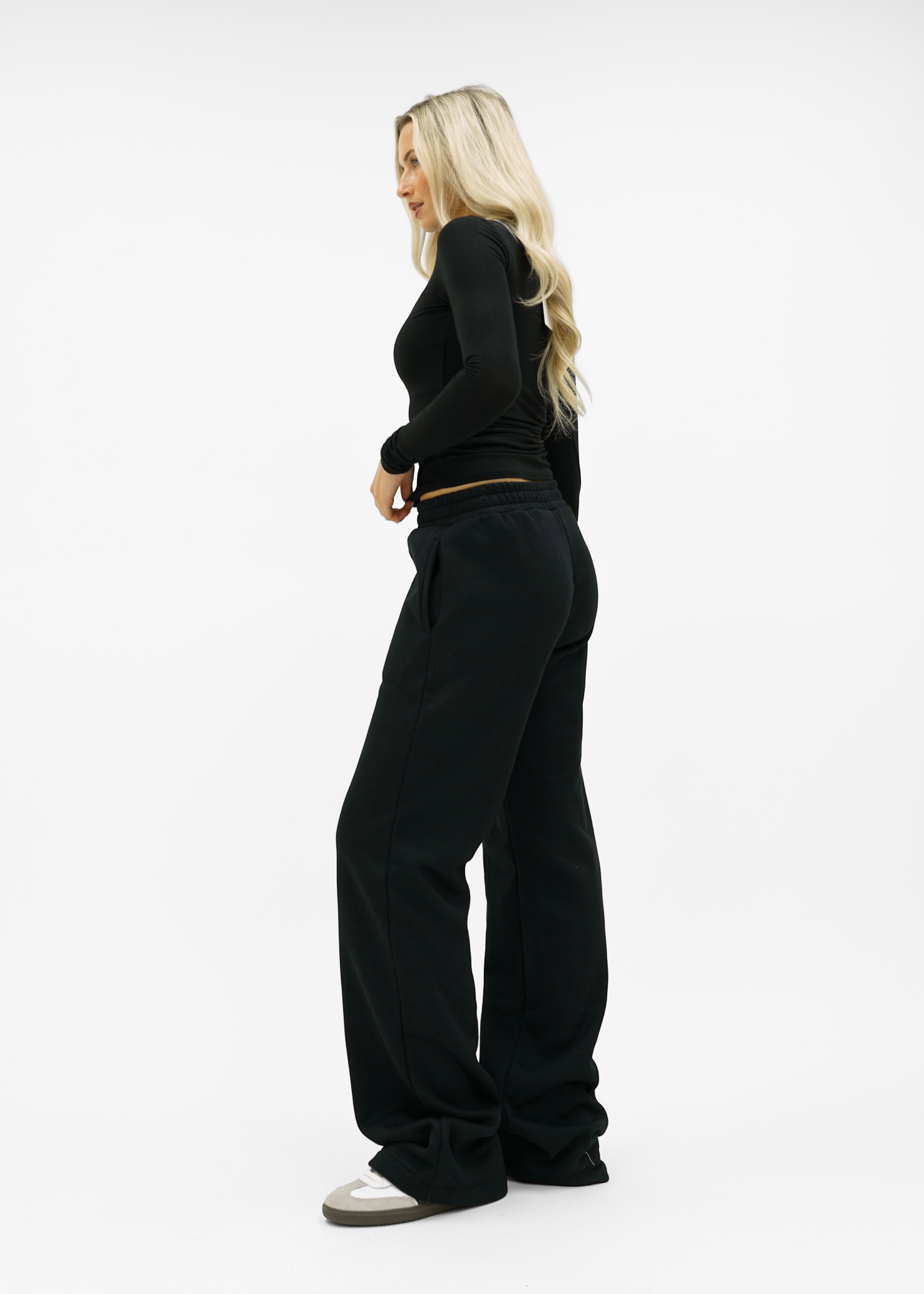 Low/mid waist jogger pants black (tall)