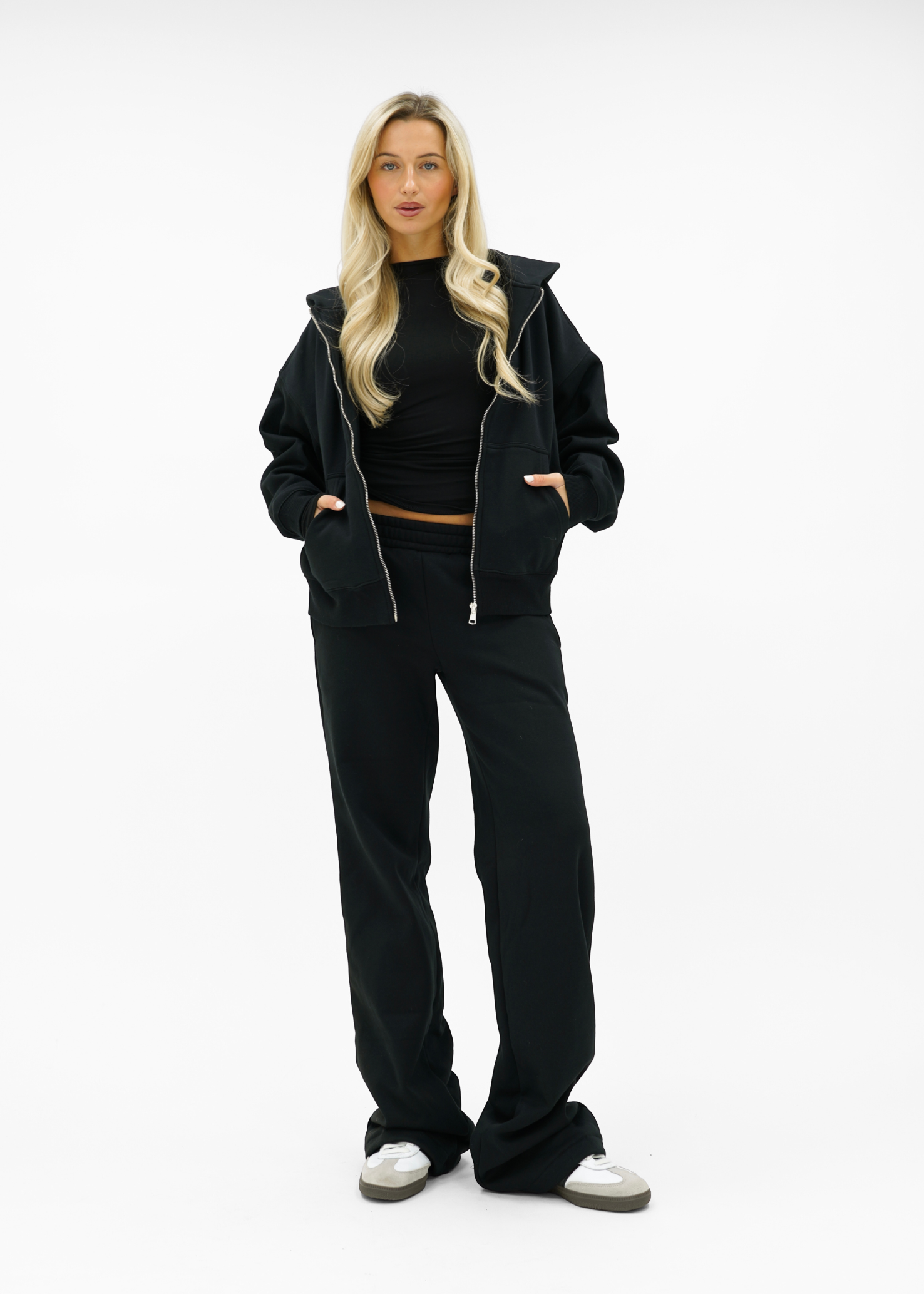 Basic zip hoodie black (tall)