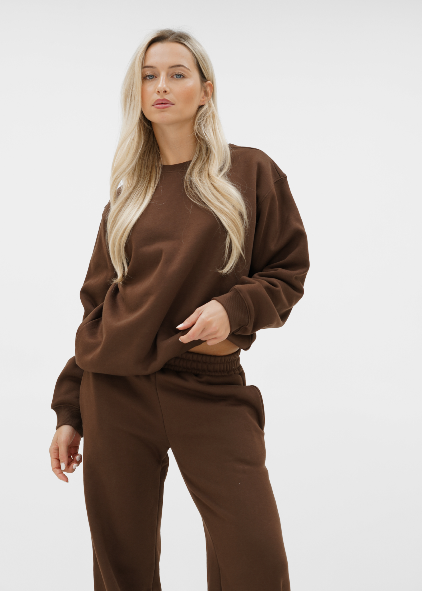 Basic sweater chocolate brown (tall)