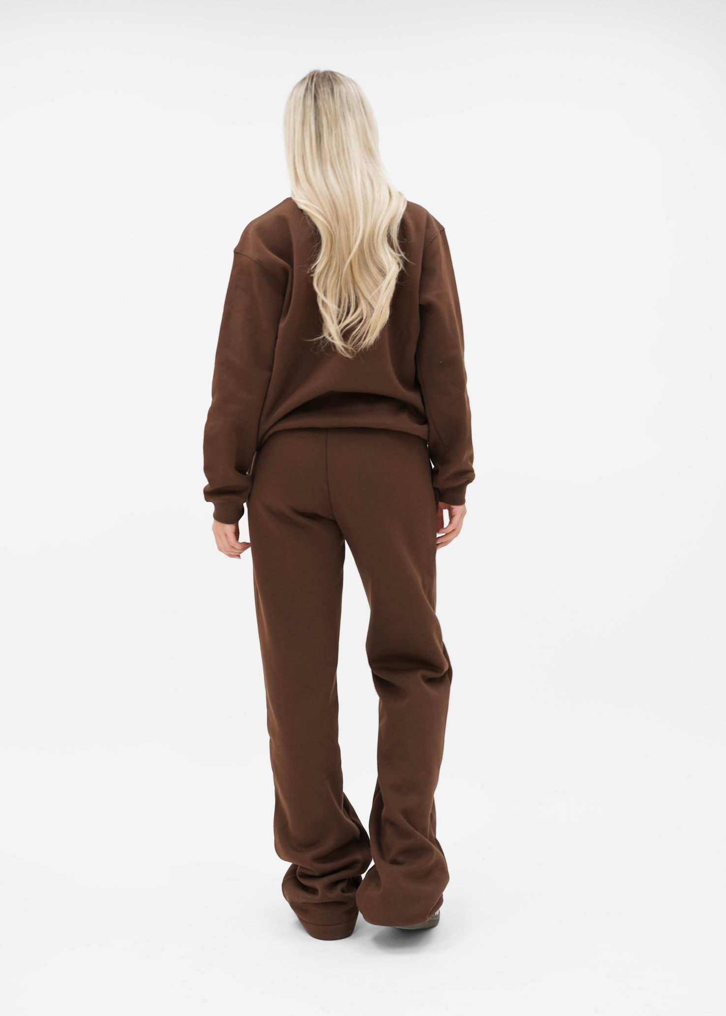 Basic zip hoodie chocolate brown (tall)