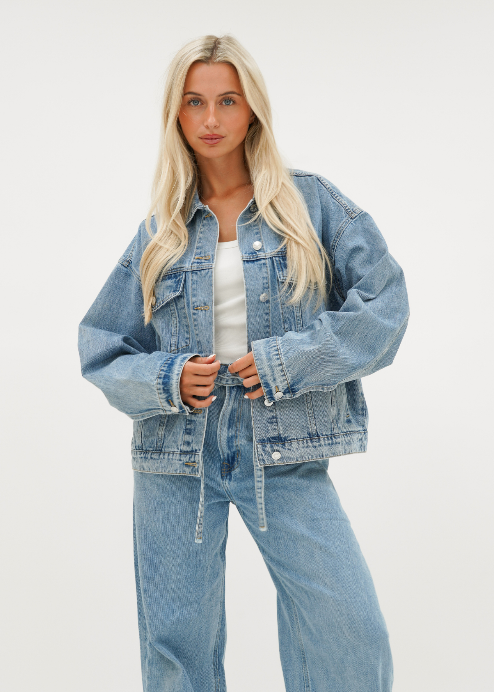 Oversized denim jacket classic blue (tall)