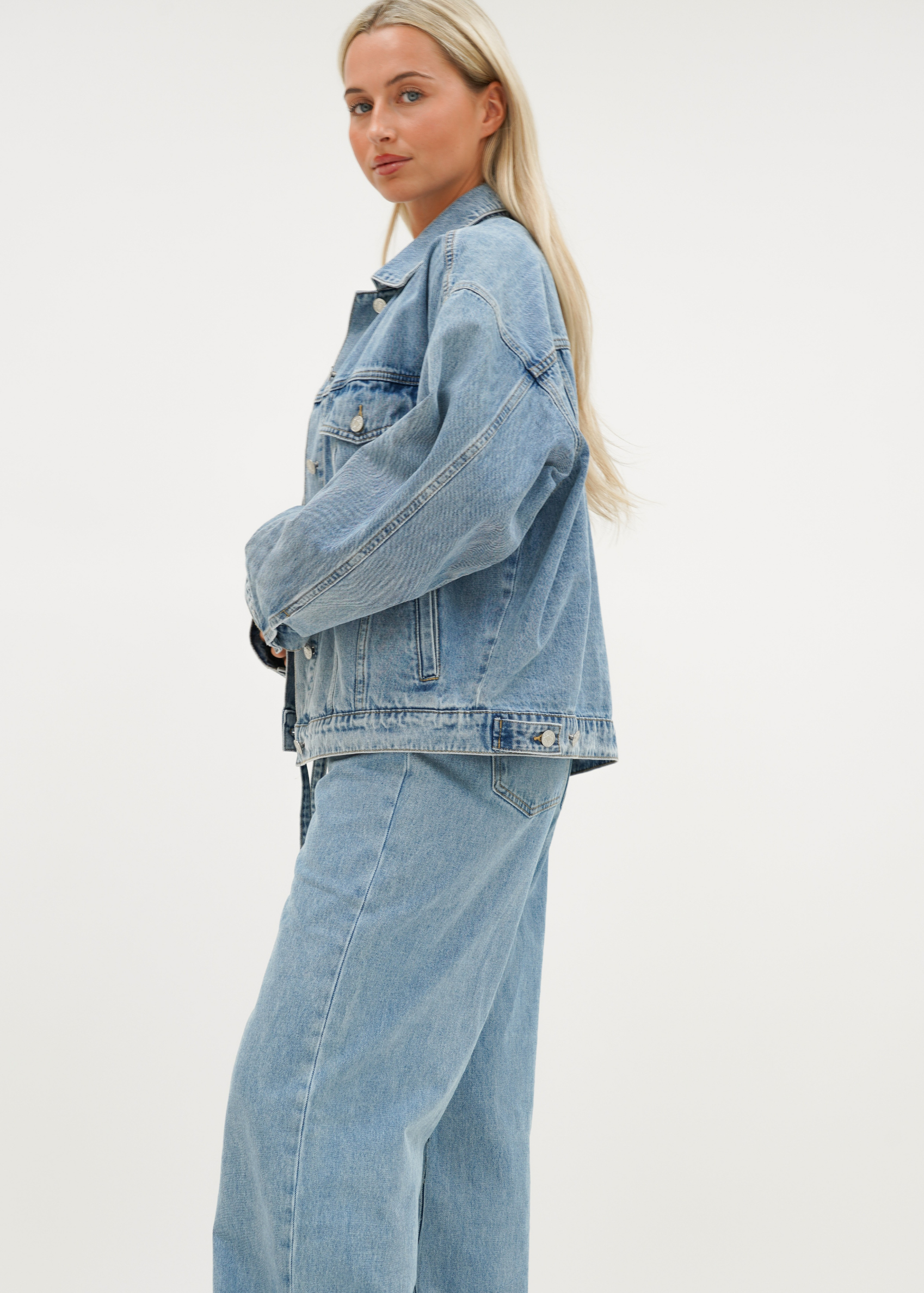 Oversized denim jacket classic blue (tall)
