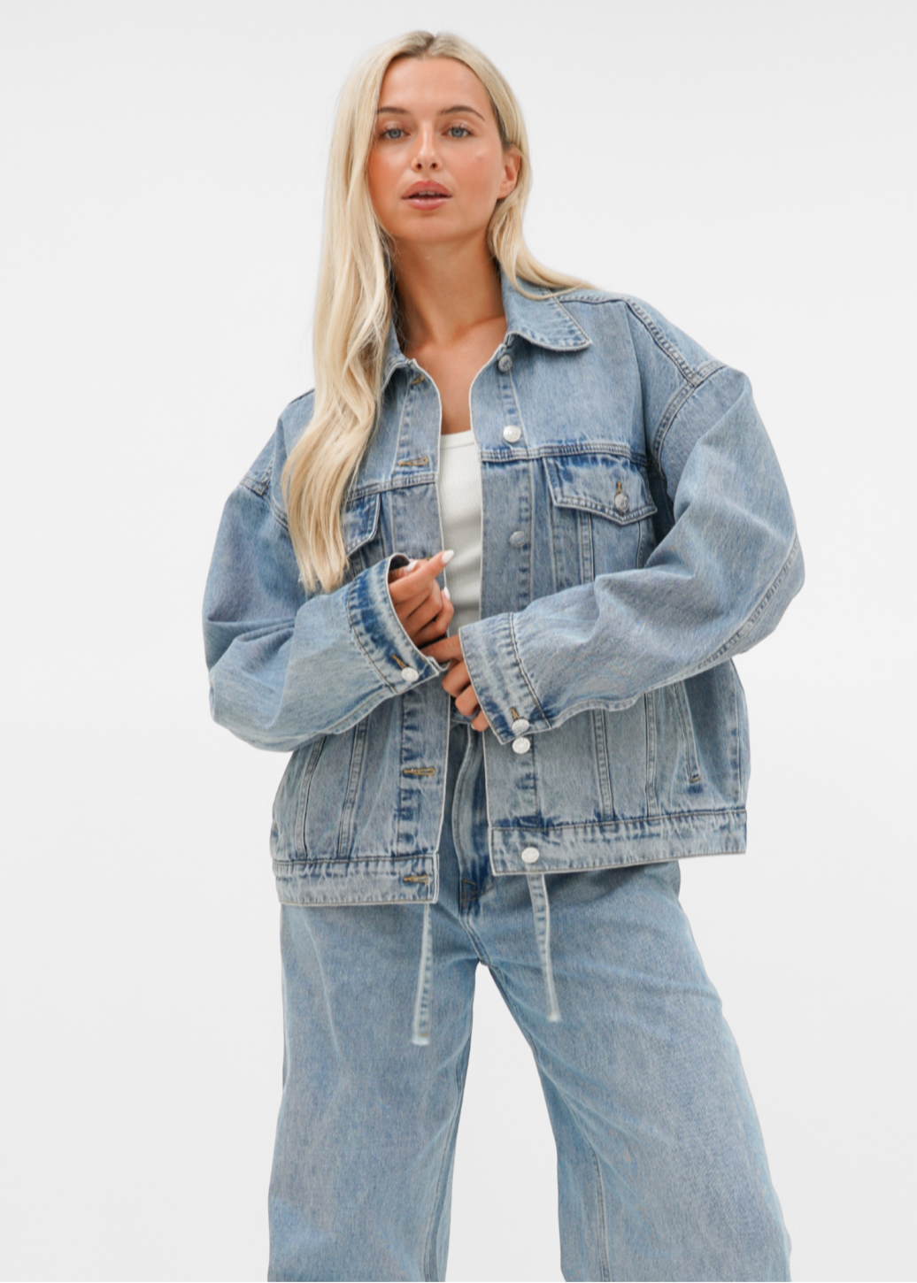 Oversized denim jacket classic blue (tall)
