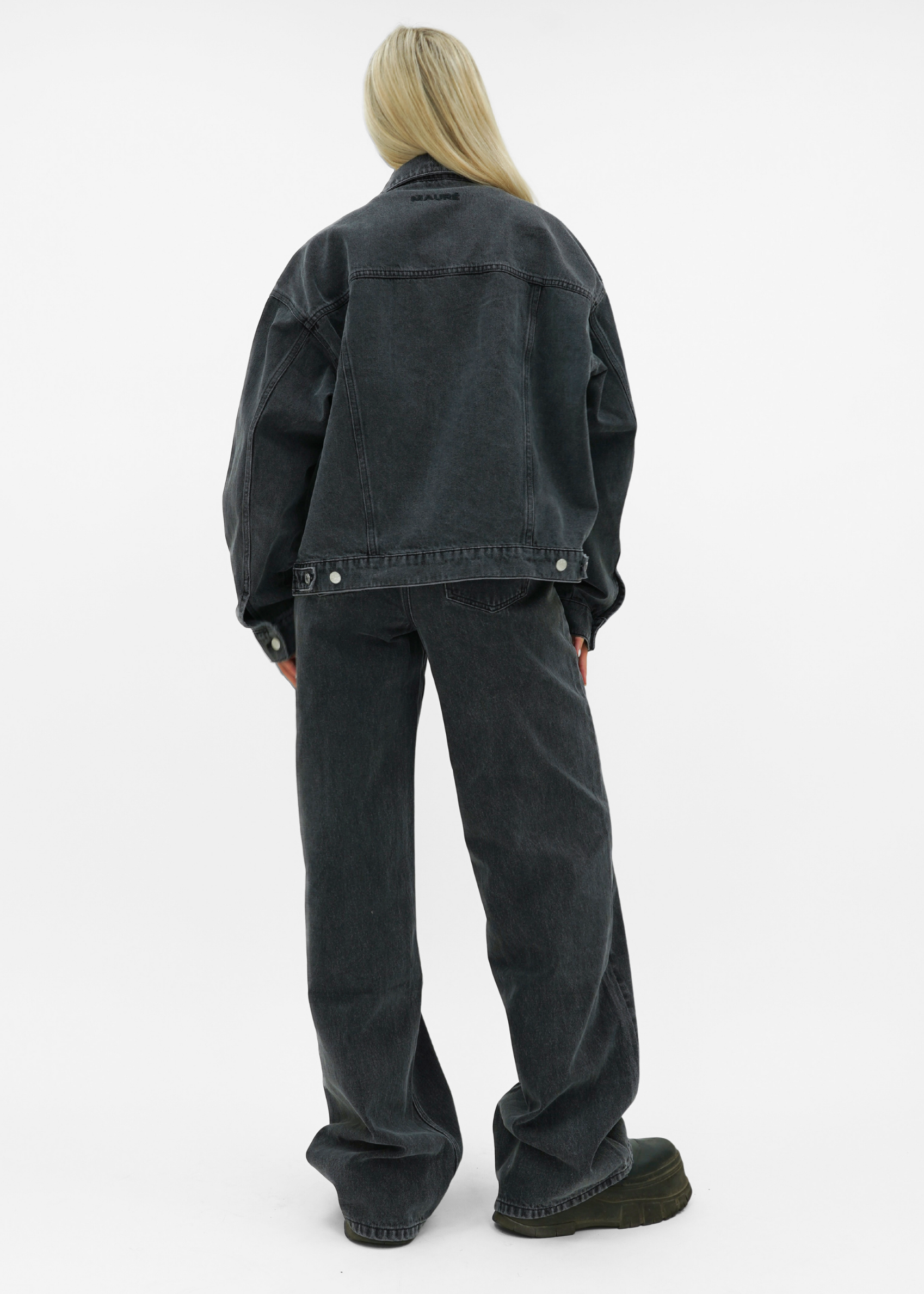 Oversized denim jacket dark washed grey (tall)
