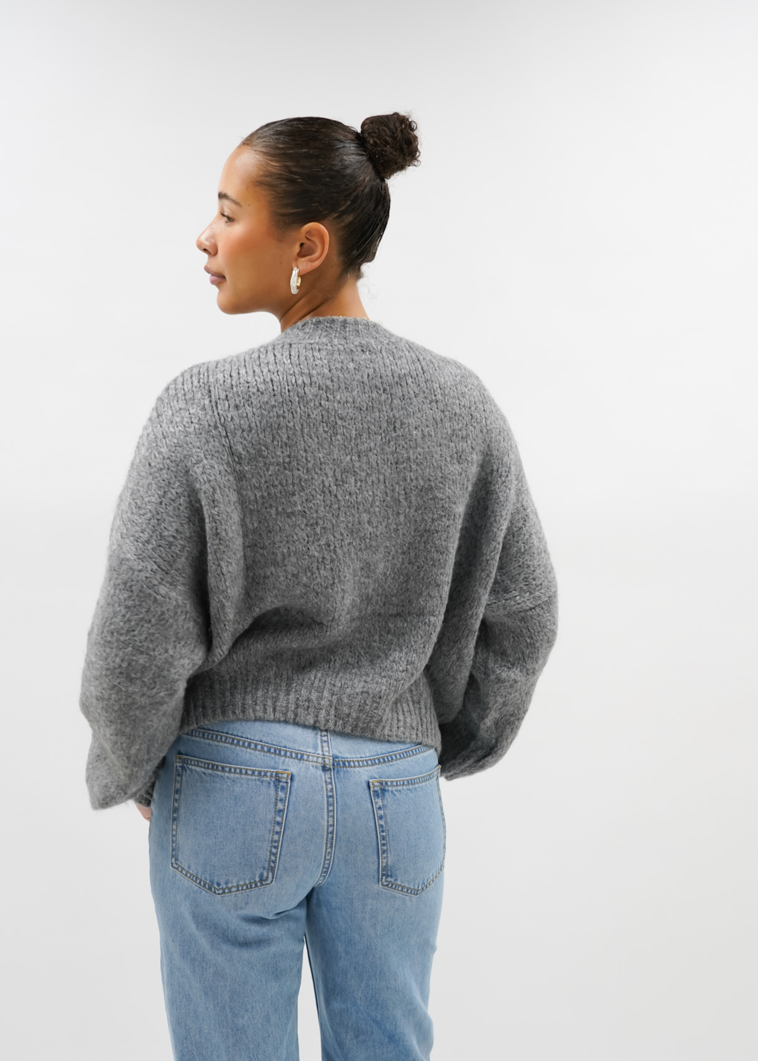 Knitted sweater dark grey
