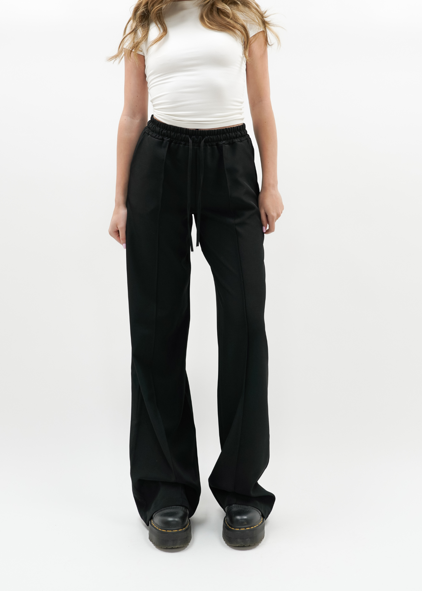 Flowy pants met pressfold (TALL) black