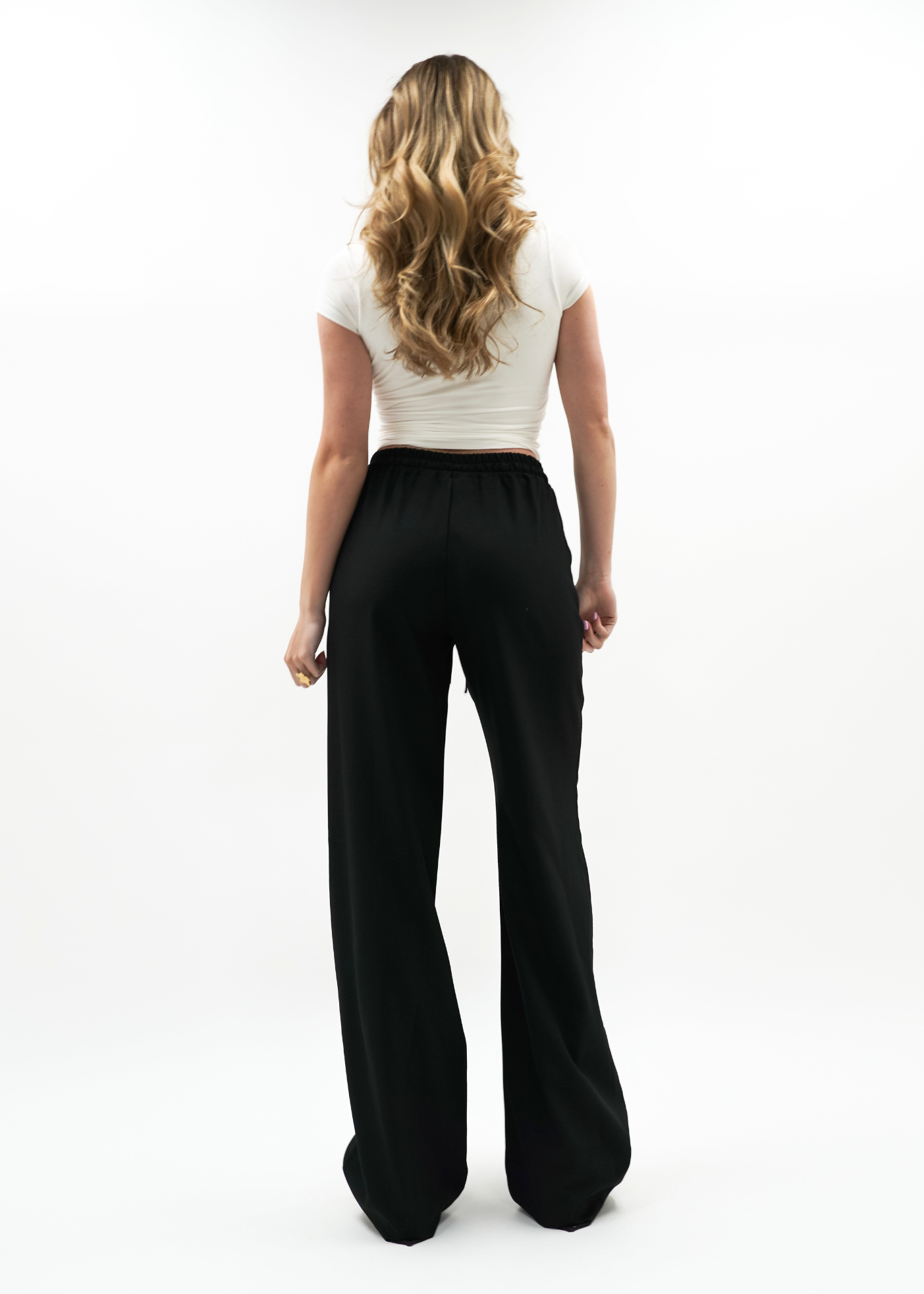 Flowy pants met pressfold (TALL) black
