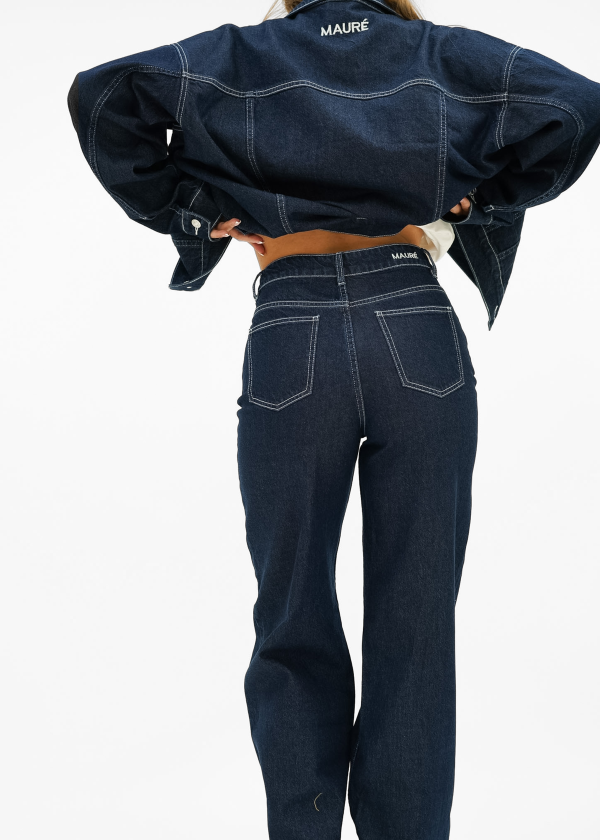 High waist super wide leg jeans dark denim (tall)