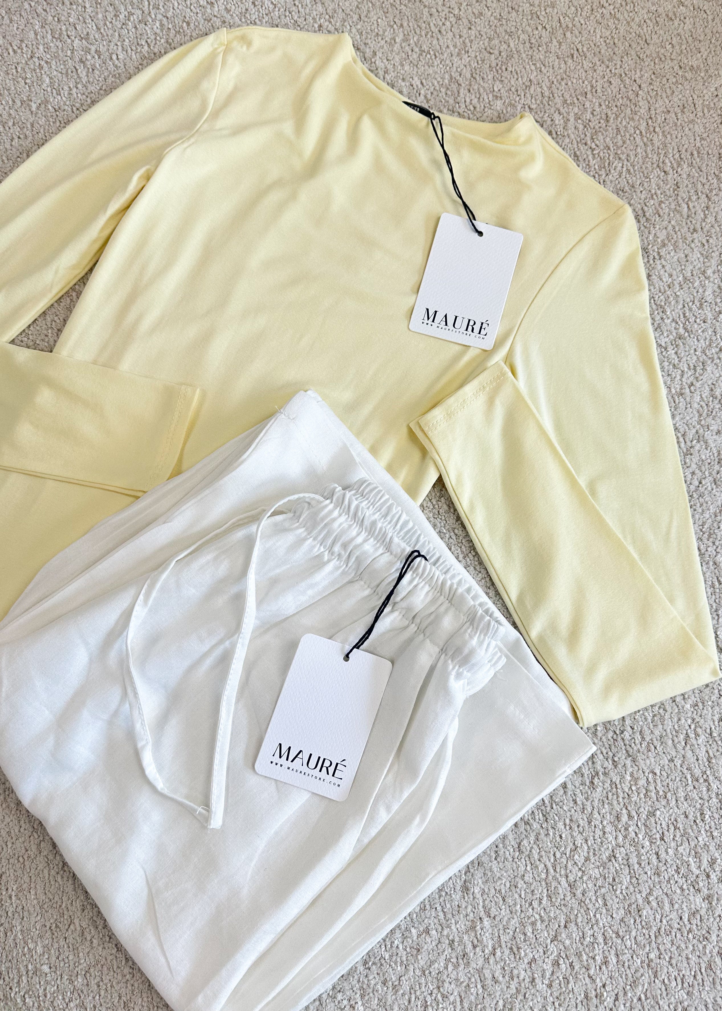 Long sleeve top long butter