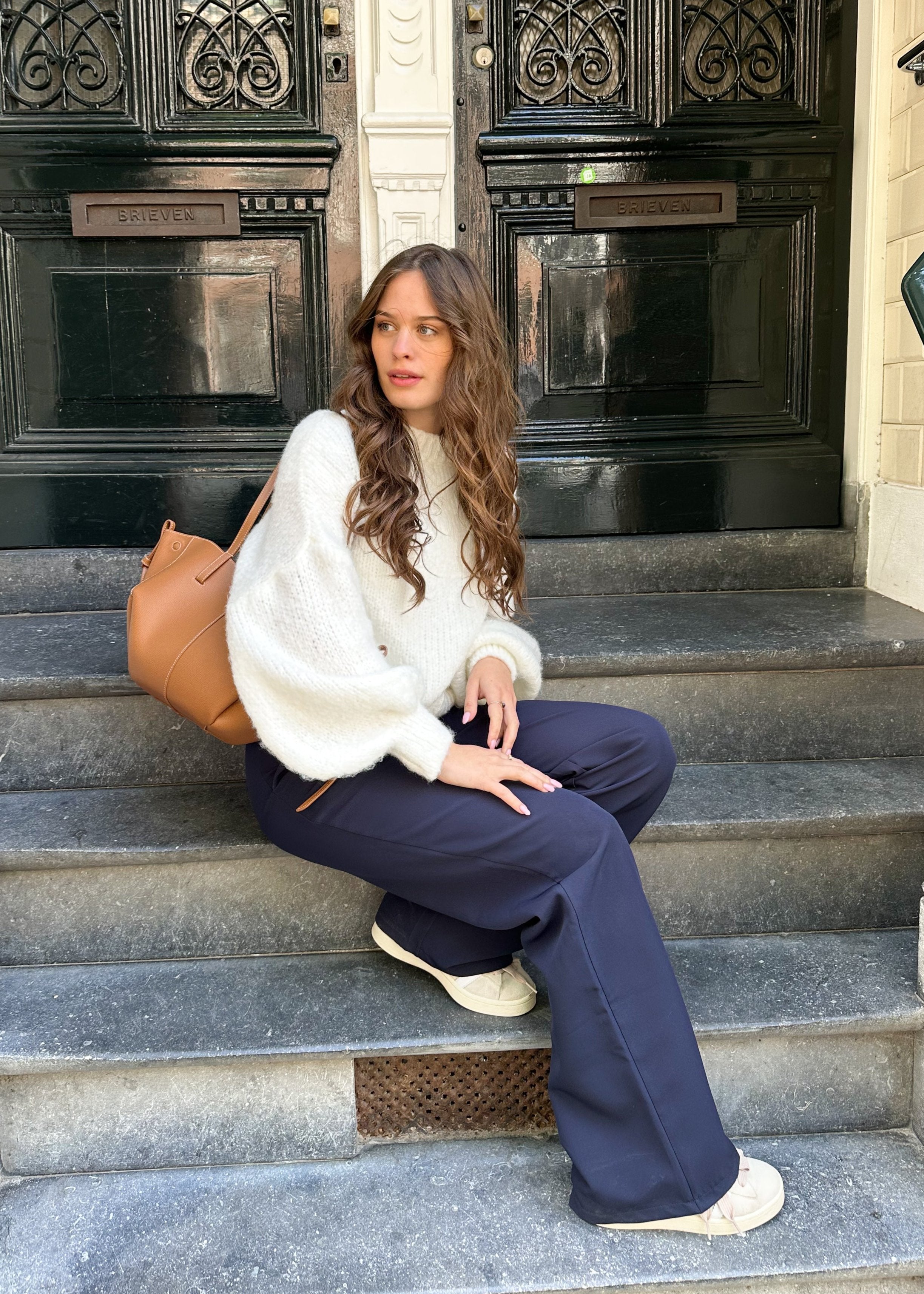 Knitted sweater crème