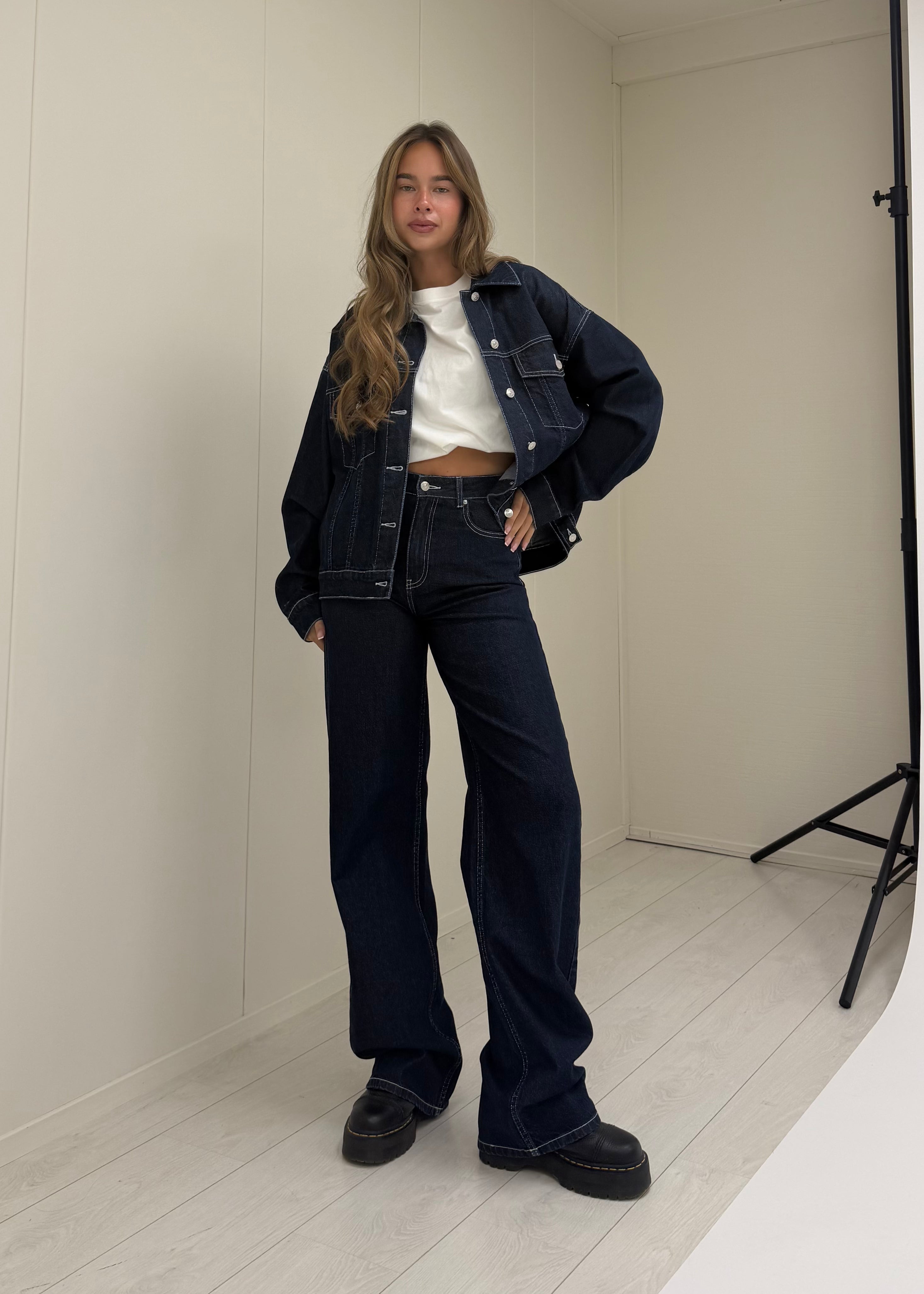 Oversized denim jacket dark denim (tall)