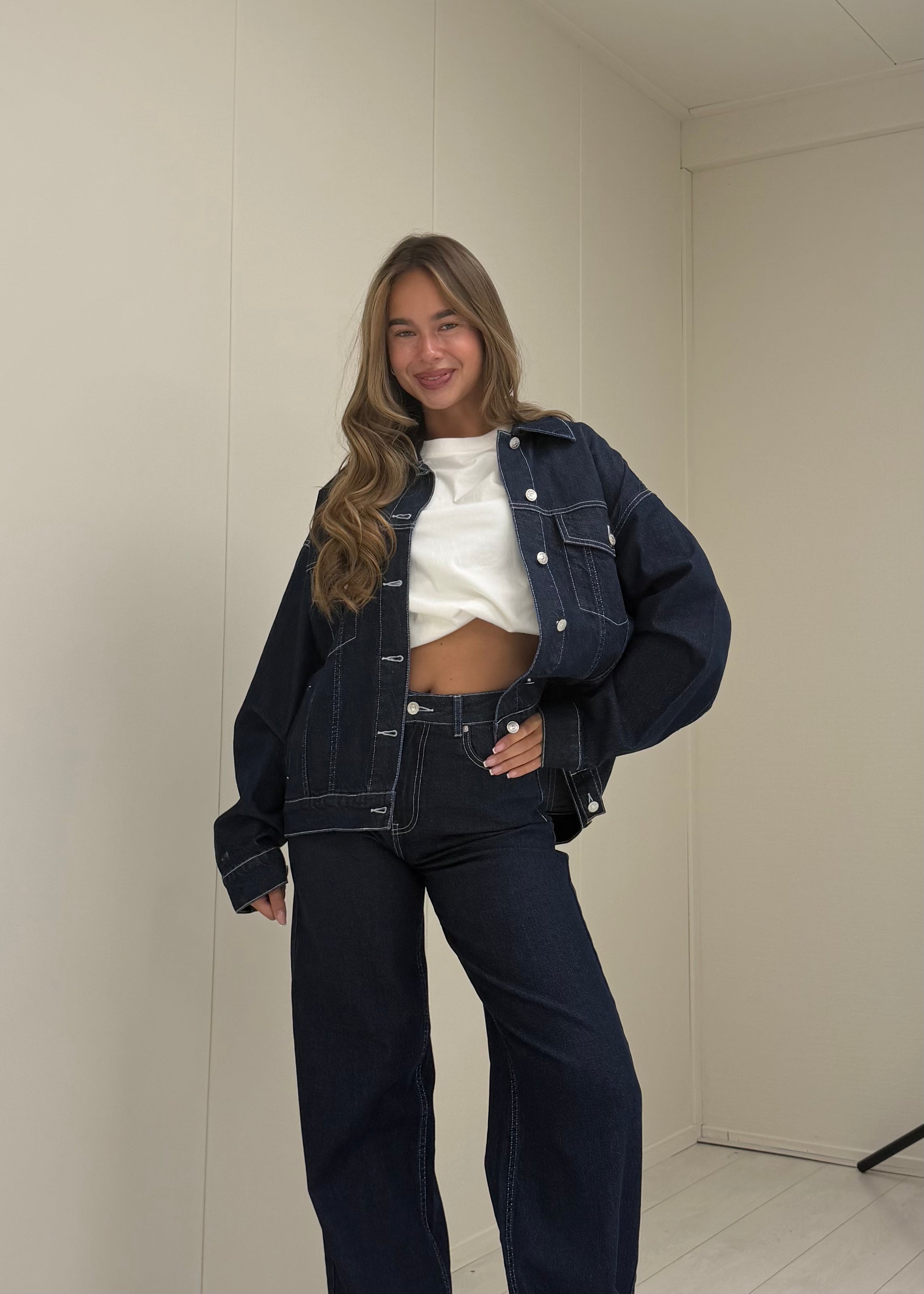 Oversized denim jacket dark denim (tall)