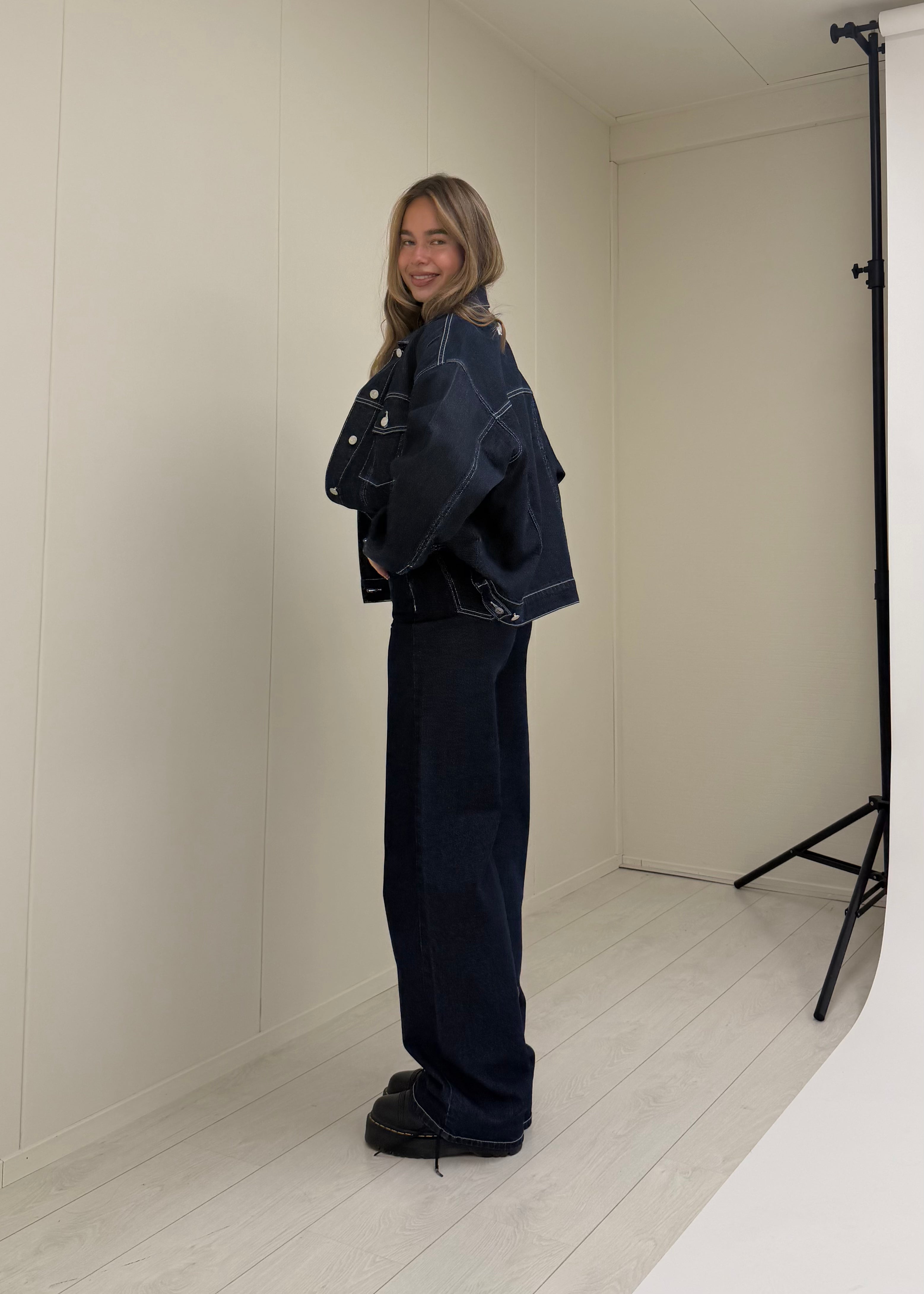 Oversized denim jacket dark denim (tall)