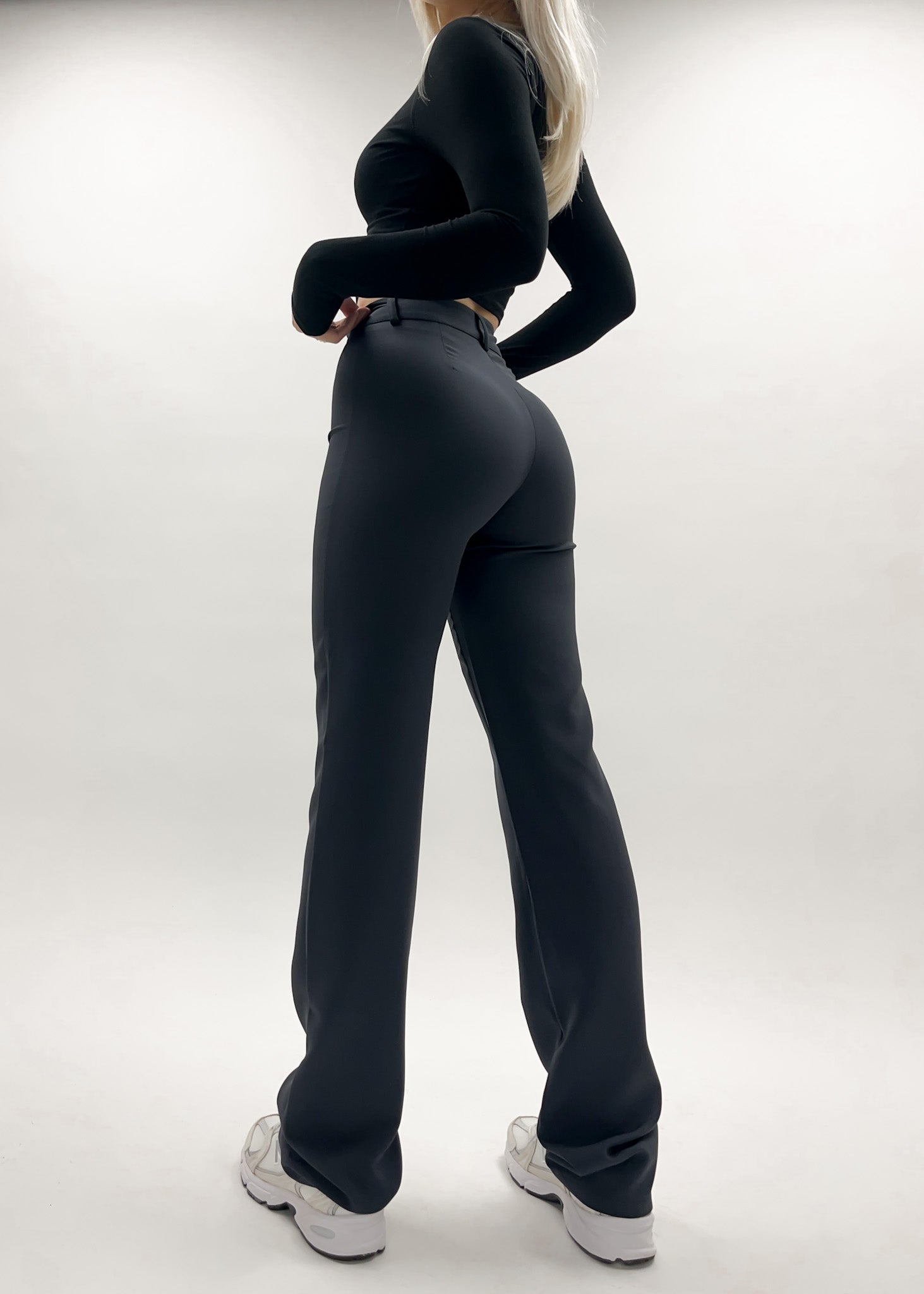 Straight leg pants with pressfold anthracite (TALL)