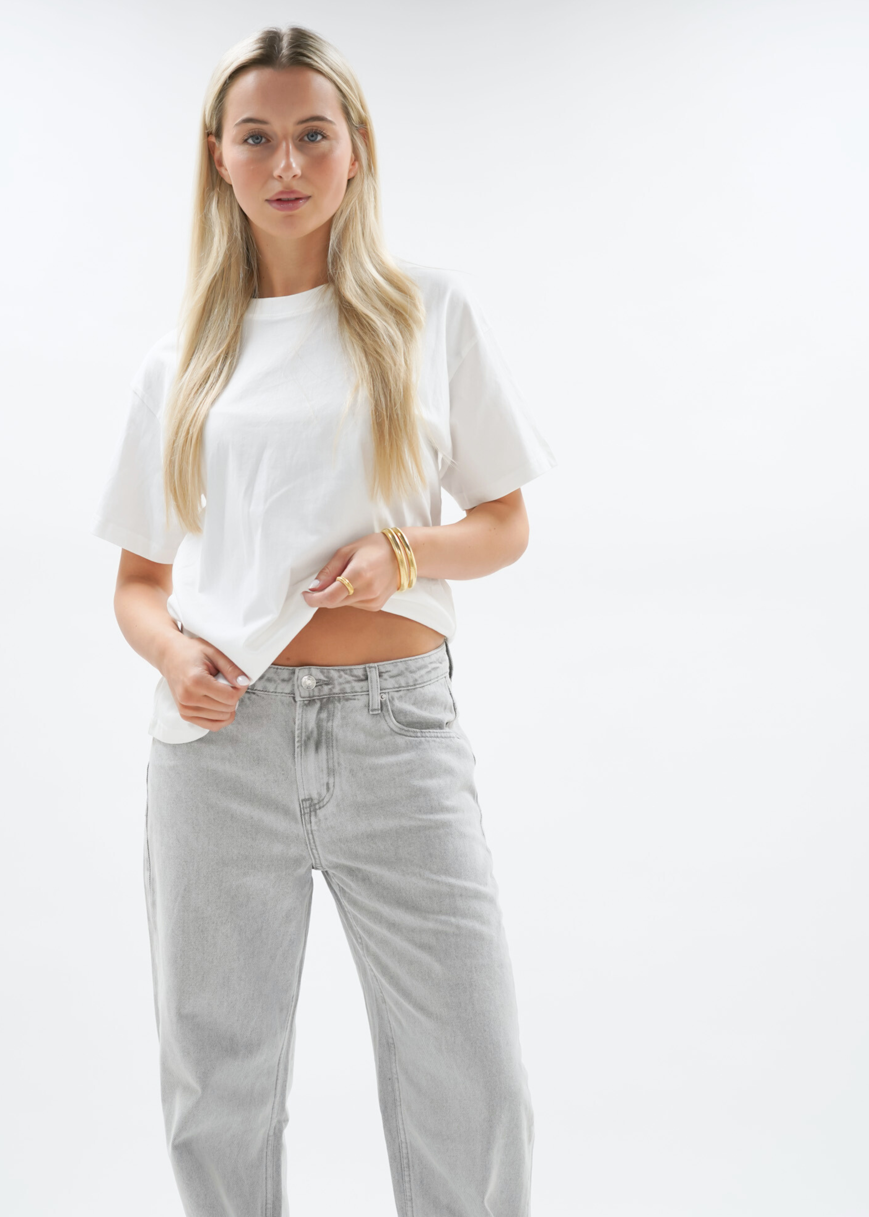 Low waist jeans light washed grey (tall)