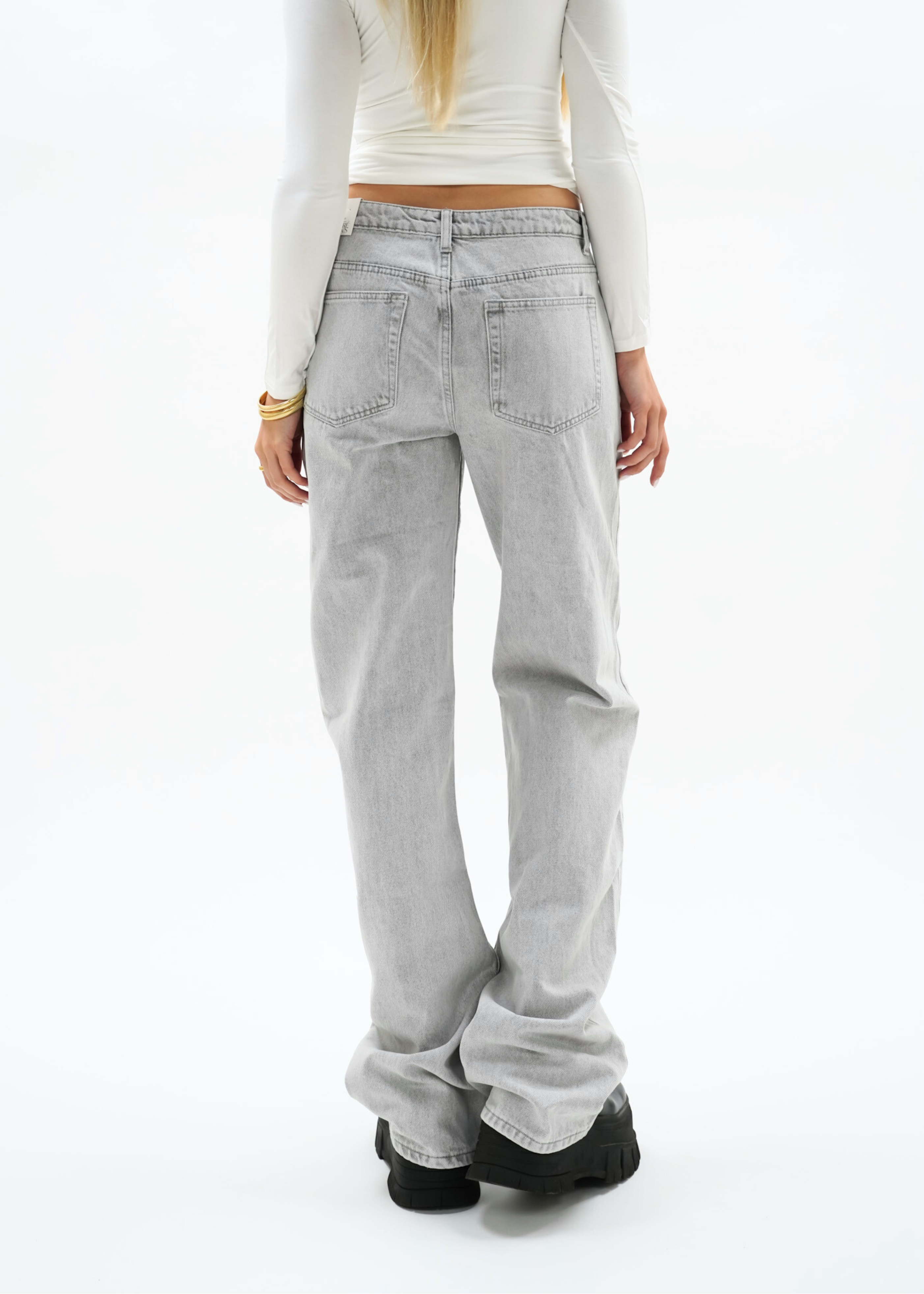 Low waist jeans light washed grey (tall)