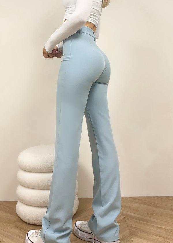 Pantalon jambe droite classique bleu poussiéreux (RÉGULIER)