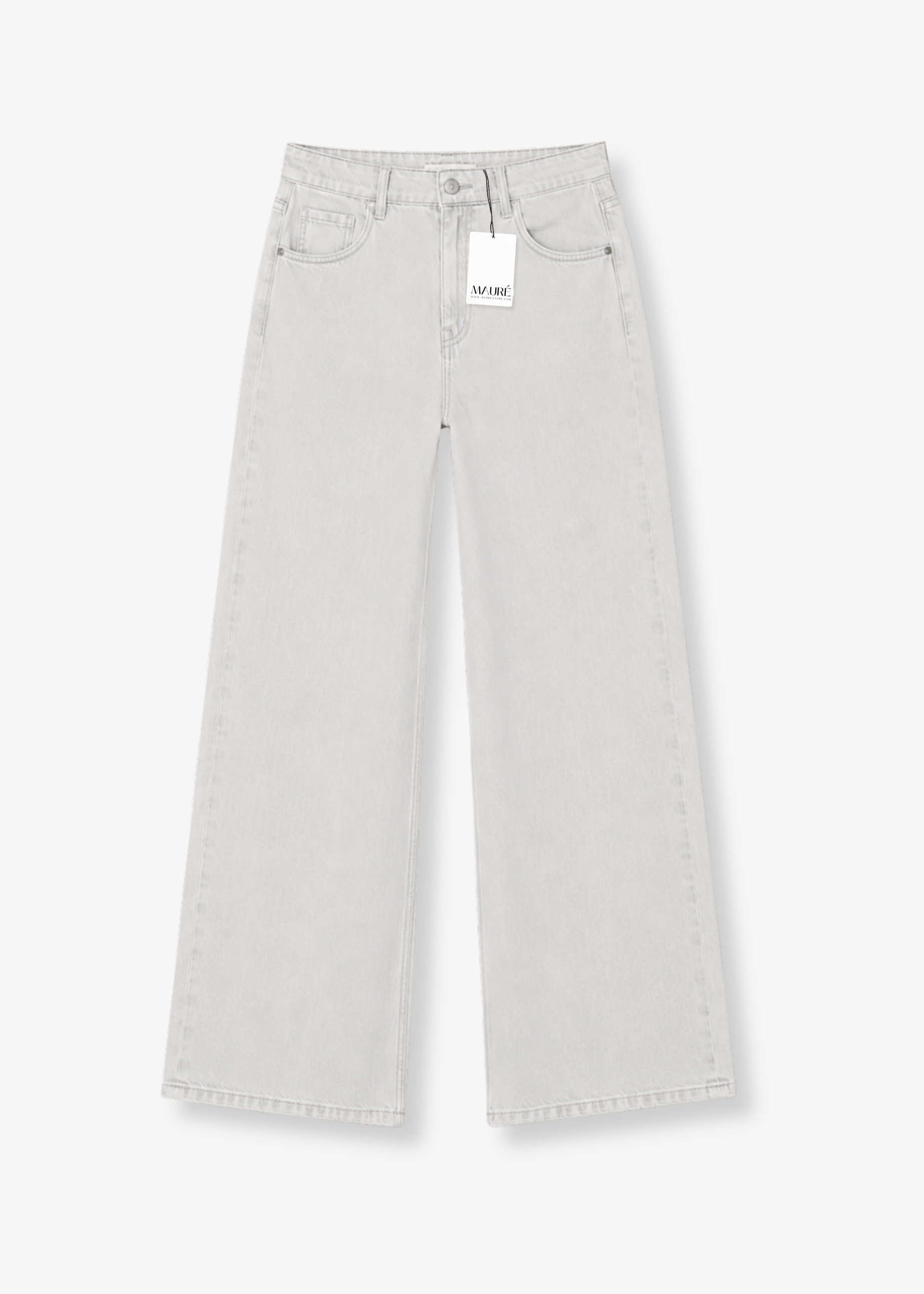 Mid waist super wide leg jeans light washed grey (tall)