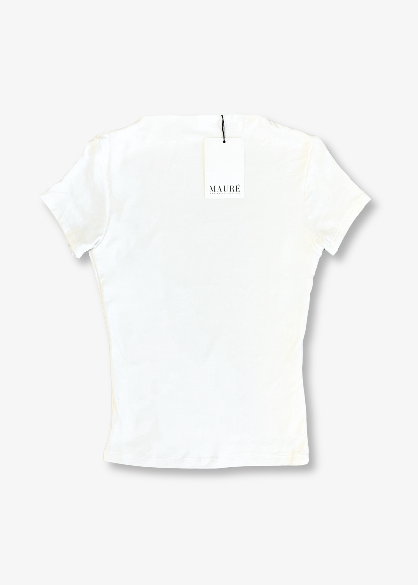 Short sleeve top long off-white