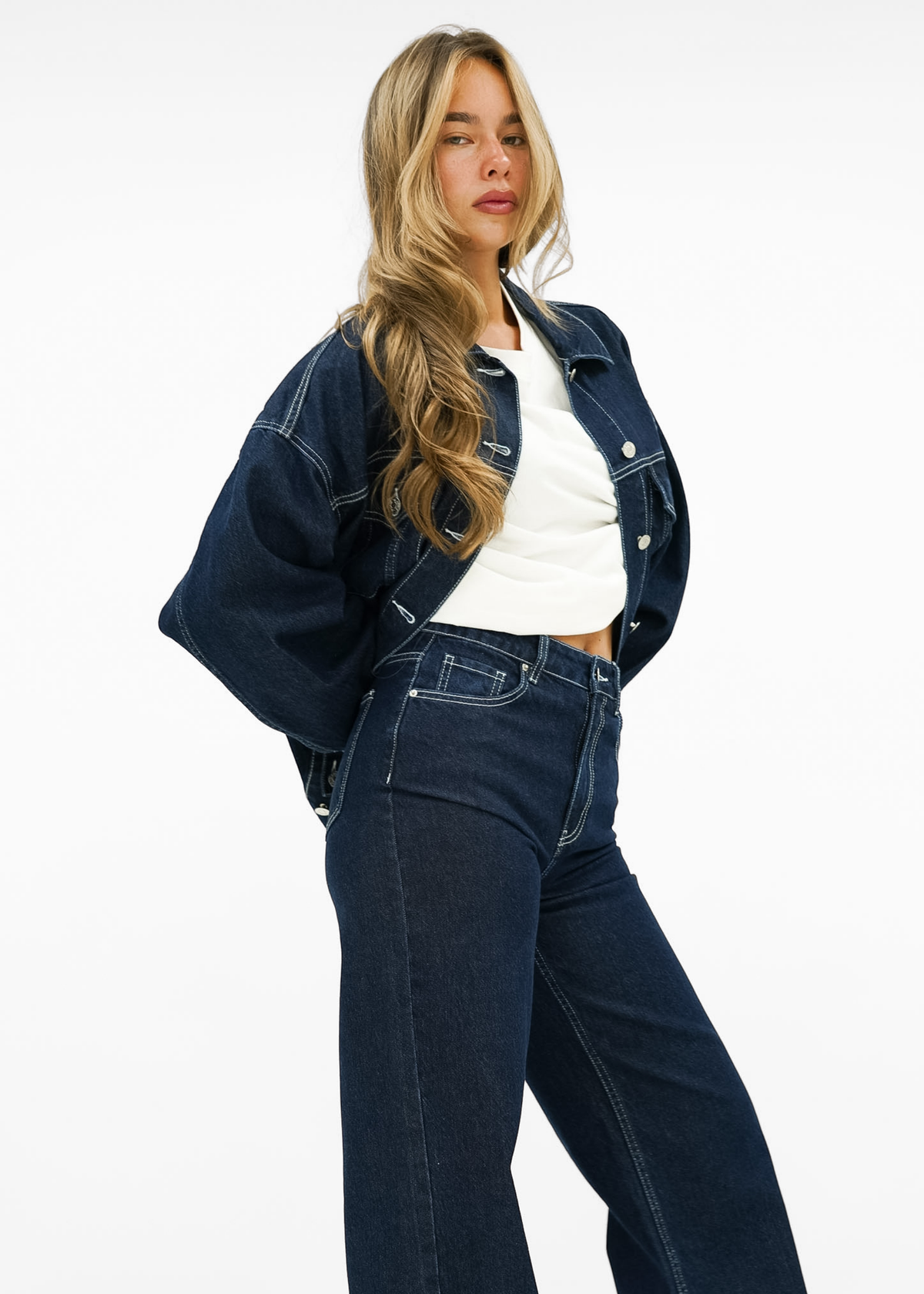 Oversized denim jacket dark denim (tall)