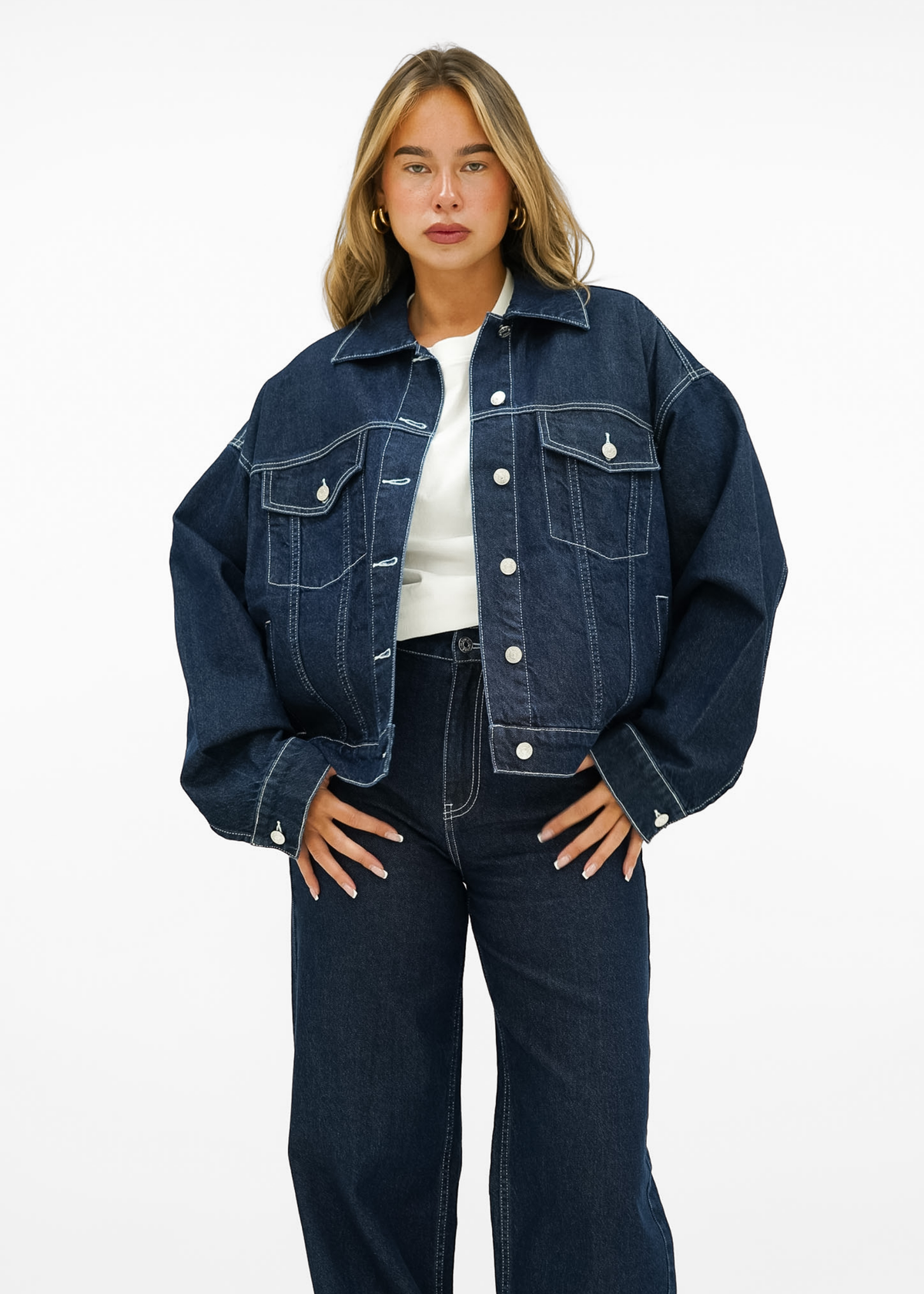Oversized denim jacket dark denim (tall)
