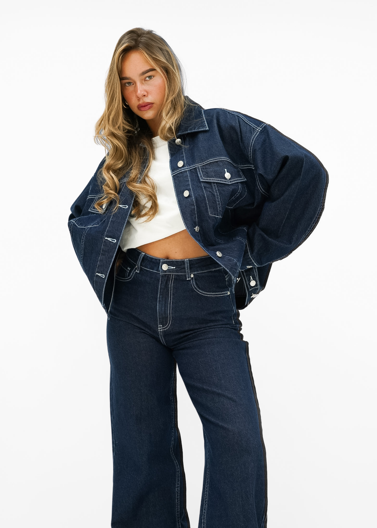 Oversized denim jacket dark denim (tall)