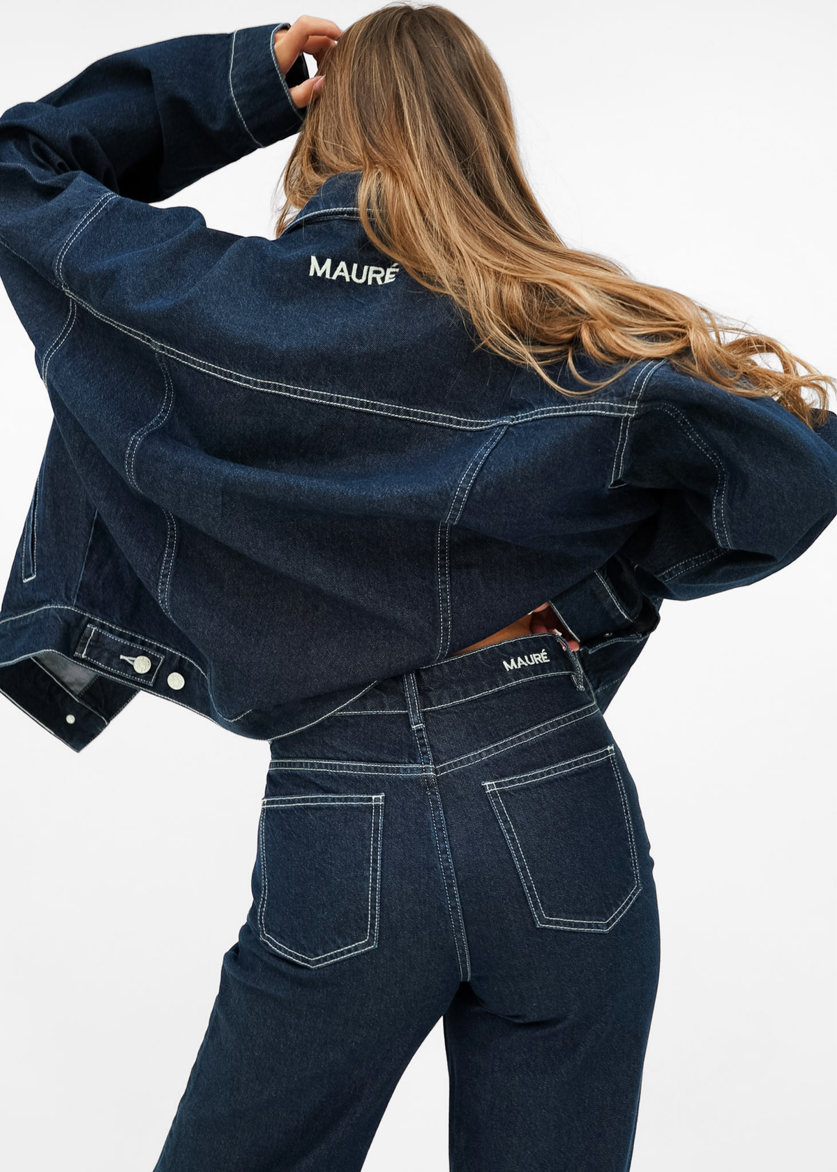 High waist super wide leg jeans dark denim (tall)