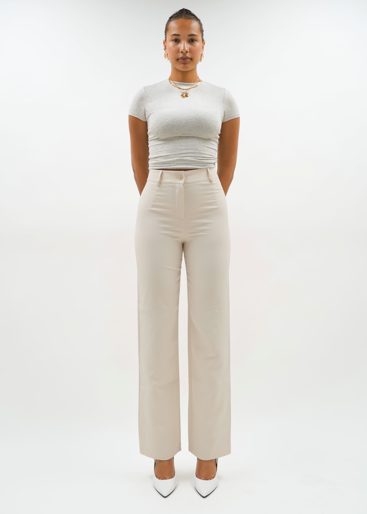 Straight leg pants classic crème (tall)