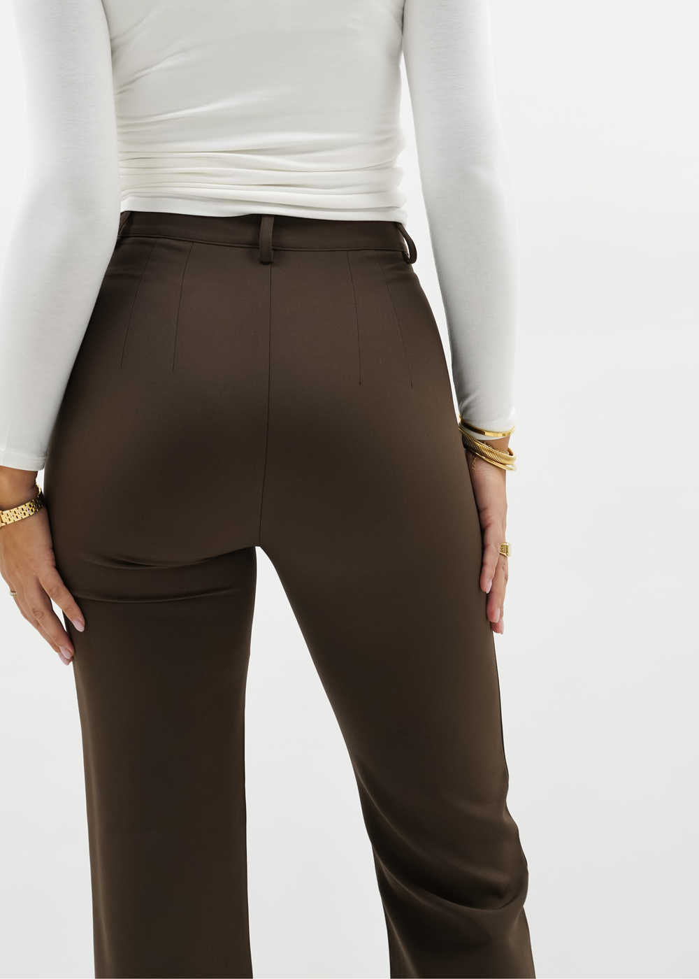 Straight Leg Pants - Brown