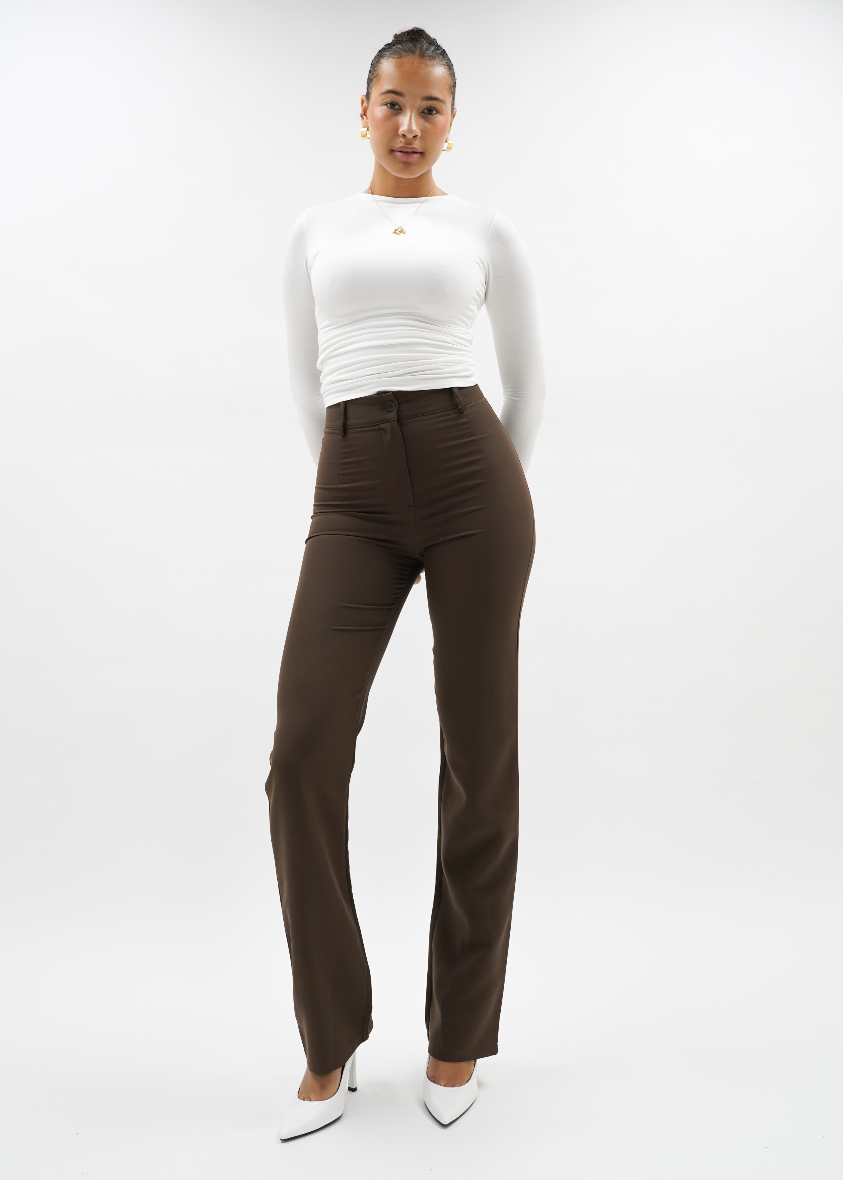 Straight leg pants classic chocolate brown (TALL)