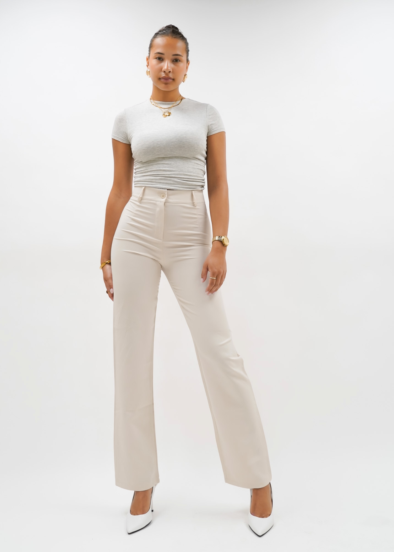 Straight leg pants classic crème (tall)
